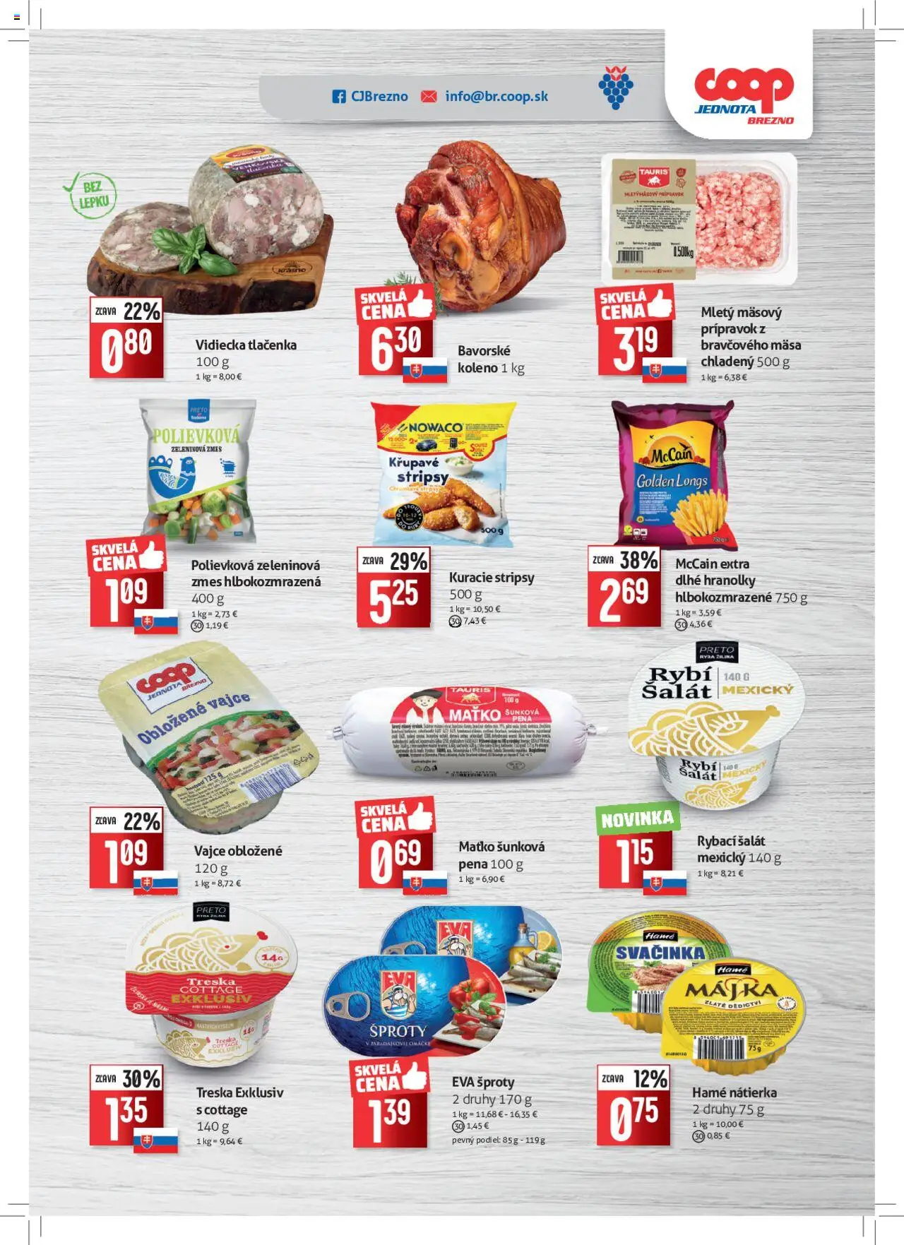 COOP Jednota ponuka Brezno │ platný od 27.08.2025 | Strana: 3 | Produkty: Šalát, Treska
