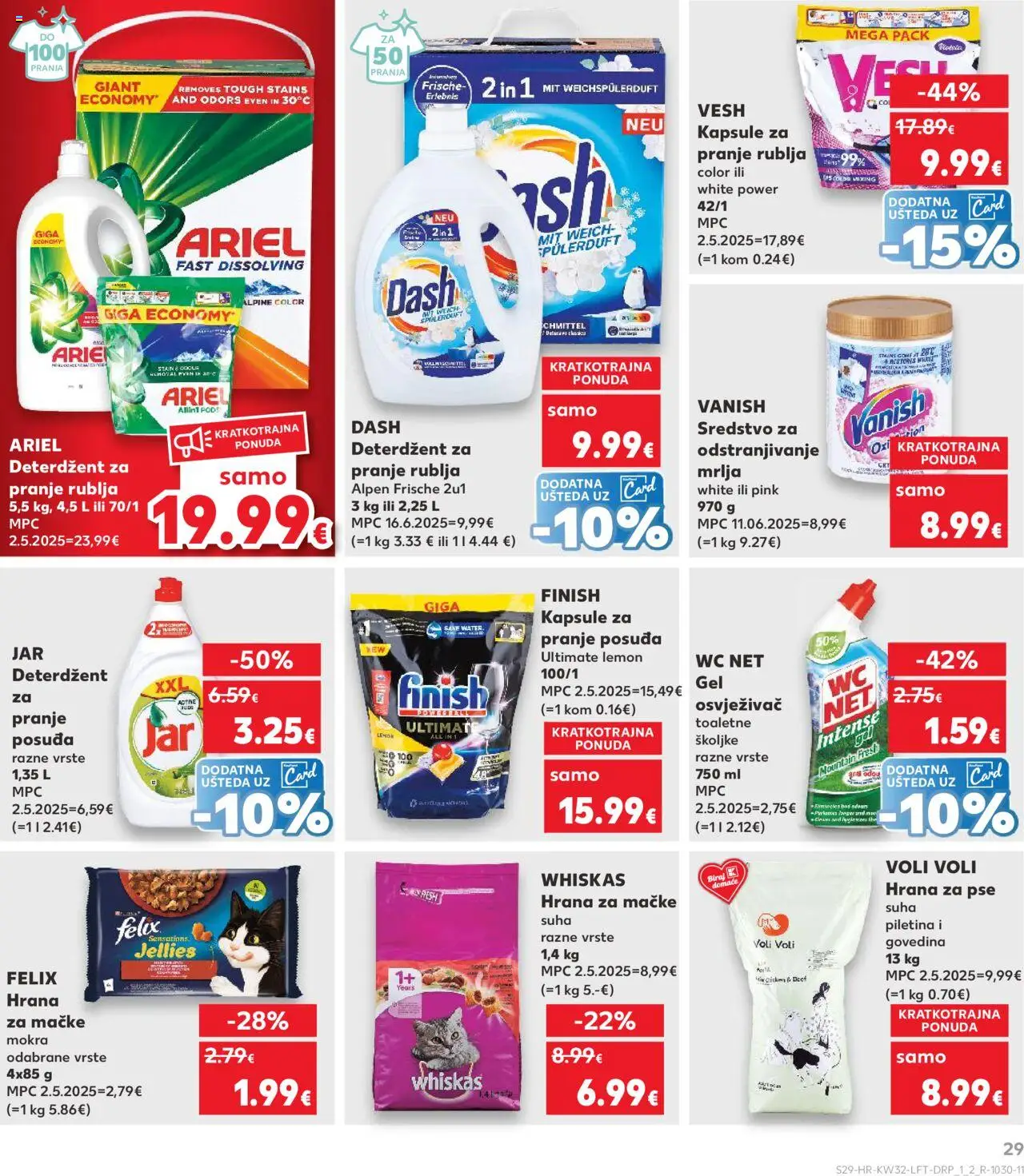 Kaufland katalog | vrijedi od 06.08.2025 | Stranica: 29 | Proizvodi: Deterdžent, Jar, WC Net, Dash