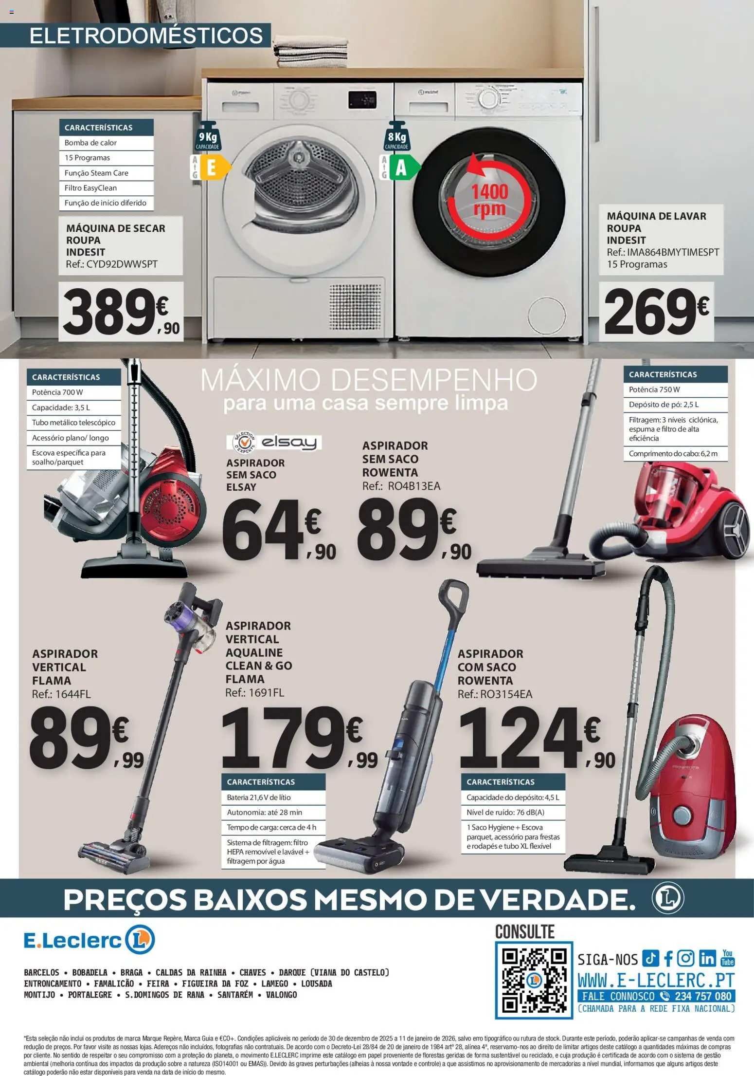 E.Leclerc Têxtil Lar e Limpeza │ válido de 30.12.2025 | Página: 24 | Produtos: Agua, Cabo, Pó, Bateria