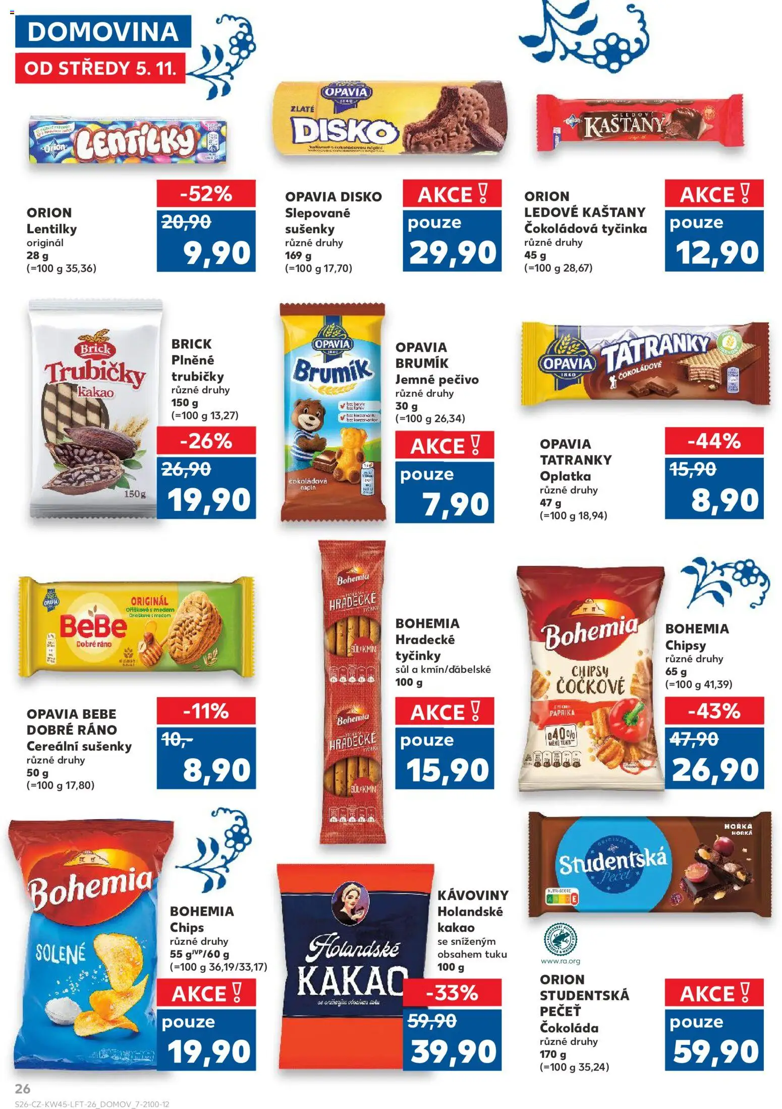 Kaufland leták - Plzeň od 05.11.2025 | Strana: 26 | Produkty: Studentská pečeť, Hradecké tyčinky, Brumik, Lentilky