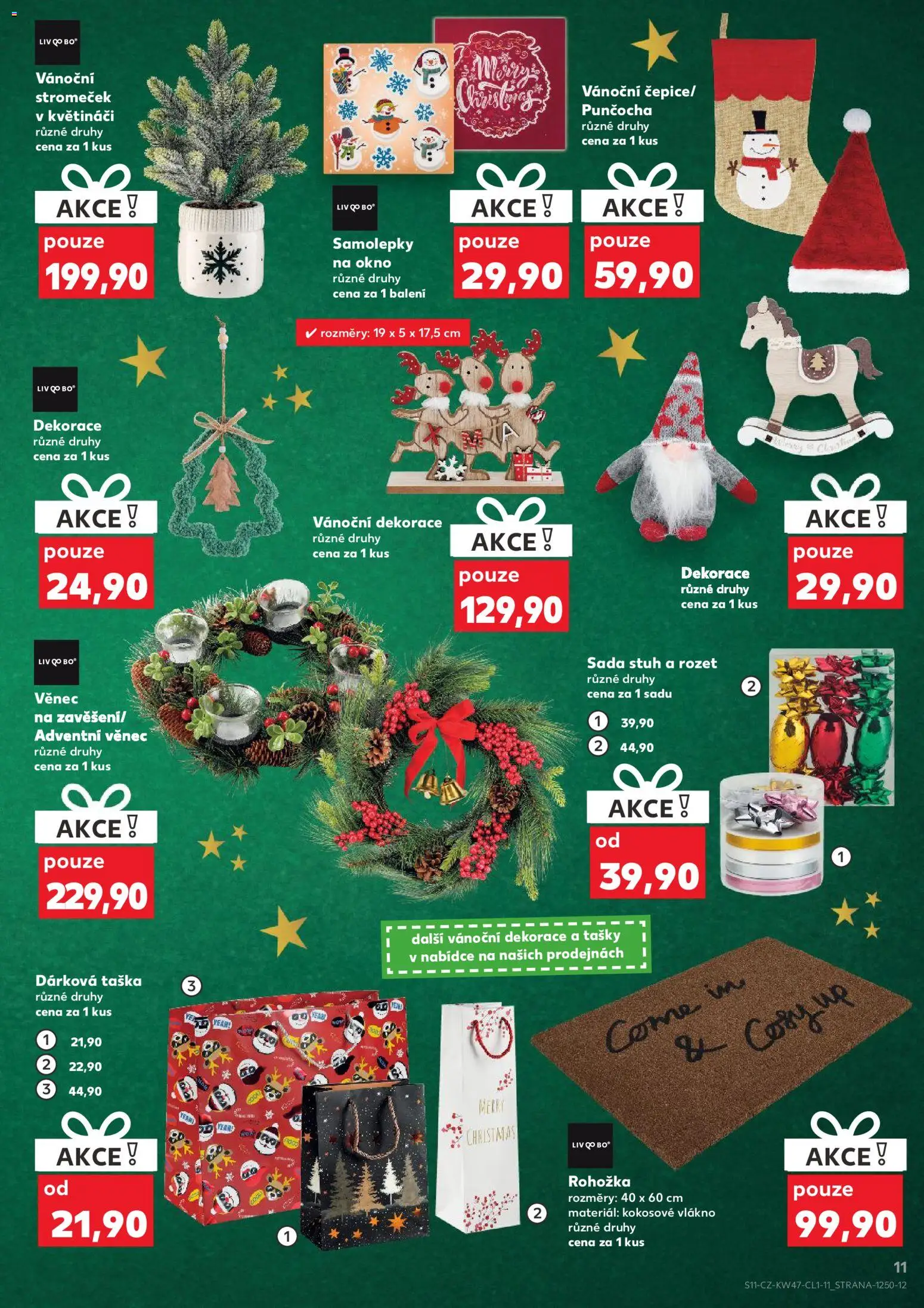 Kaufland leták - Chomutov od 19.11.2025 | Strana: 11 | Produkty: Dárková taška, Samolepky, Rohožka, Vánoční dekorace