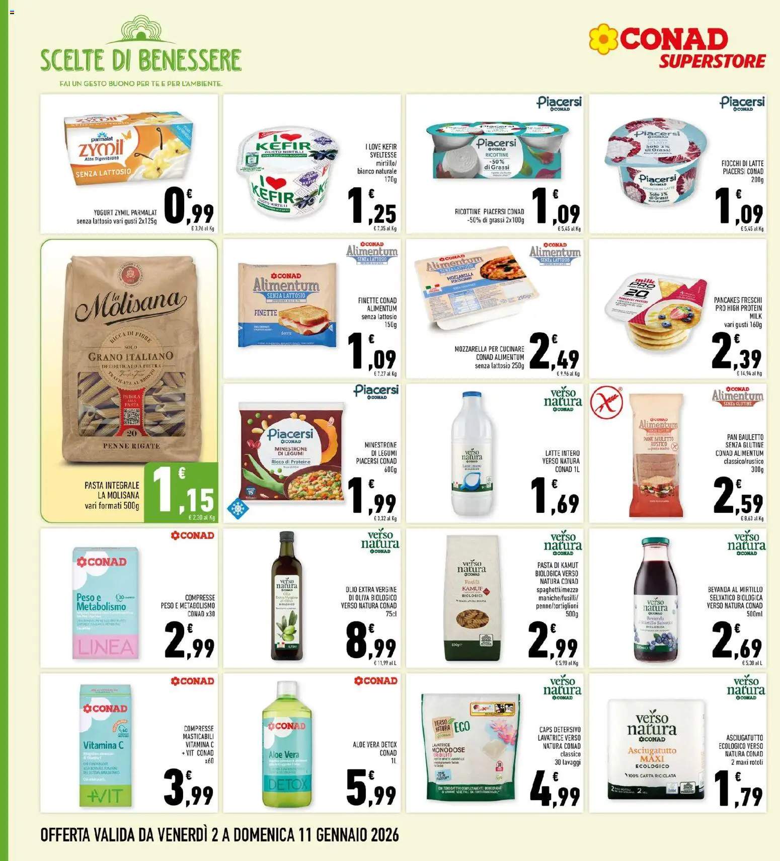 Volantino Conad del 02.01.2026 | Pagina: 14 | Prodotti: Minestrone, Tè, Mozzarella, Latte