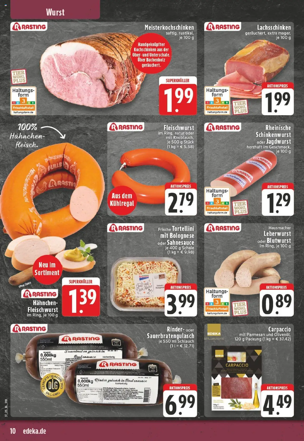 Edeka prospekt Frechen	 - gültig ab dem 27.07.2025 | Seite: 10 | Produkte: Gewicht, Hahnchen, Gulasch, Knoblauch