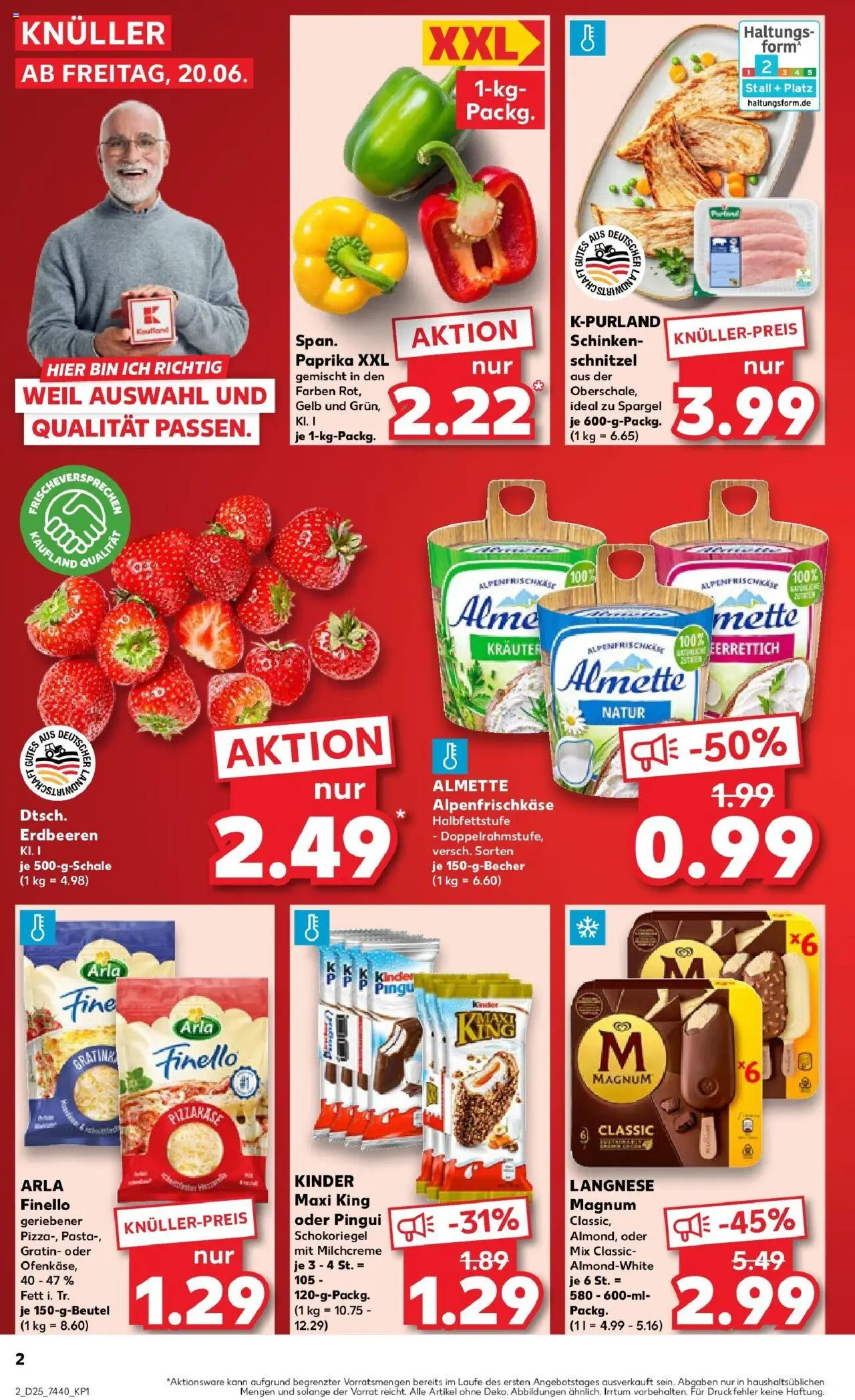 Kaufland prospekt Korbach	 - gültig ab dem 22.06.2025 | Seite: 15 | Produkte: Almette, Langnese, Spargel, Paprika