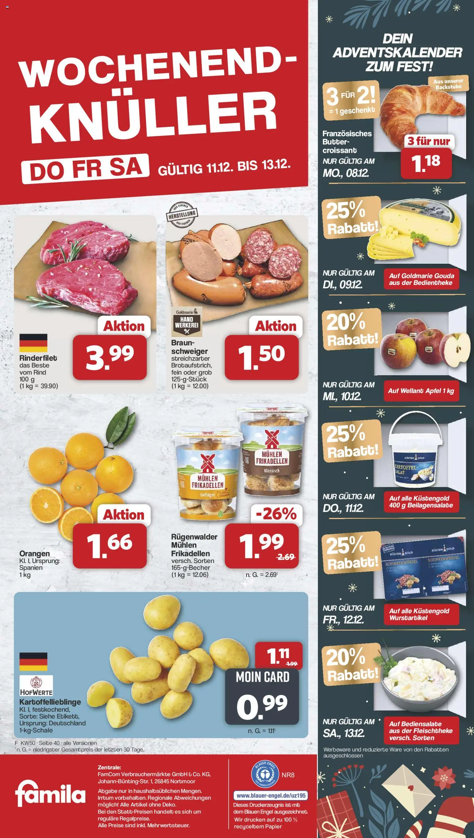 Famila Nordwest Prospekt 	 – gültig ab 08.12.2025 | Seite: 42 | Produkte: Butter, Gouda, Äpfel, Orangen