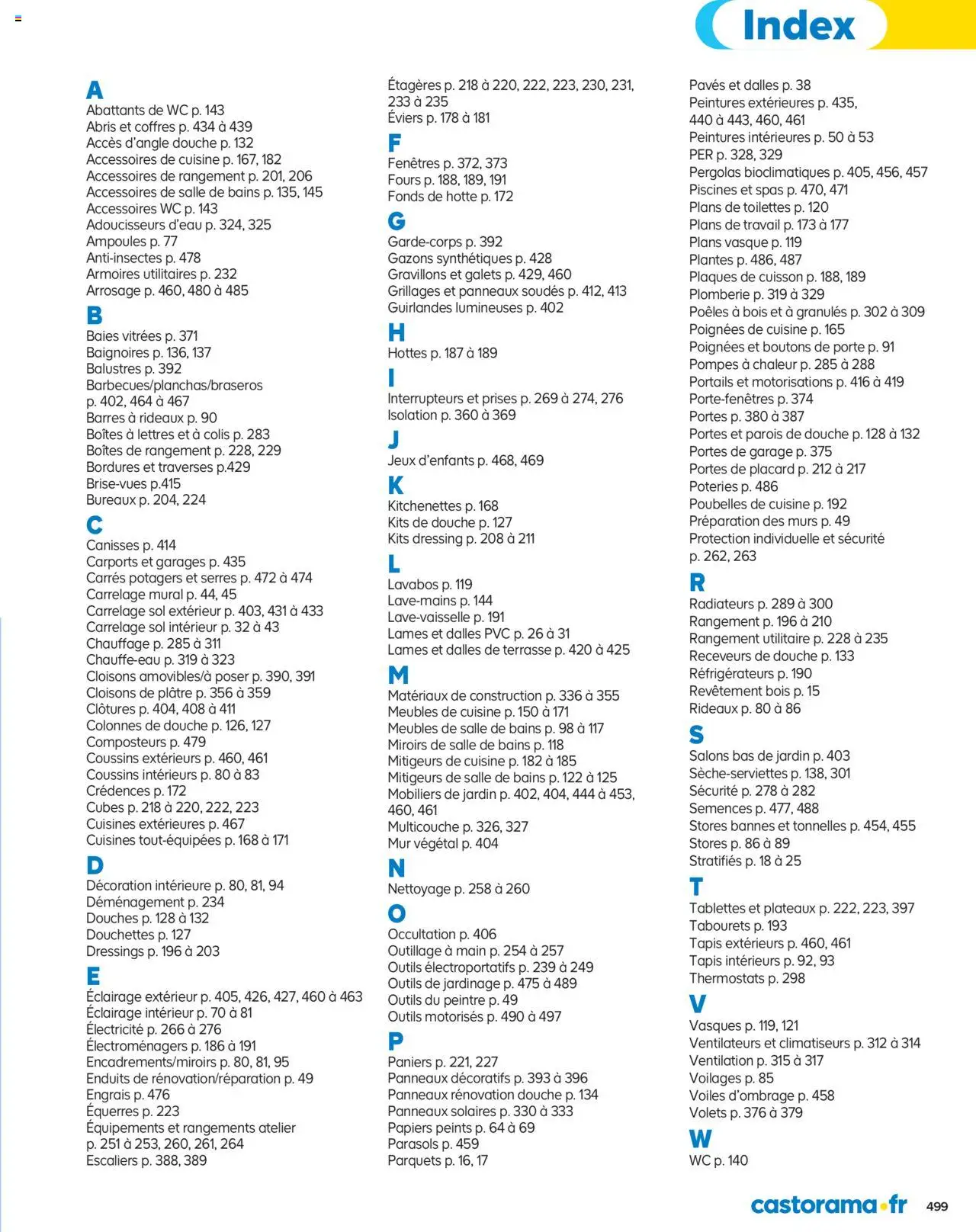 {H1} | Page: 499 | Produits: Prises, Porte, Toilettes, Douche