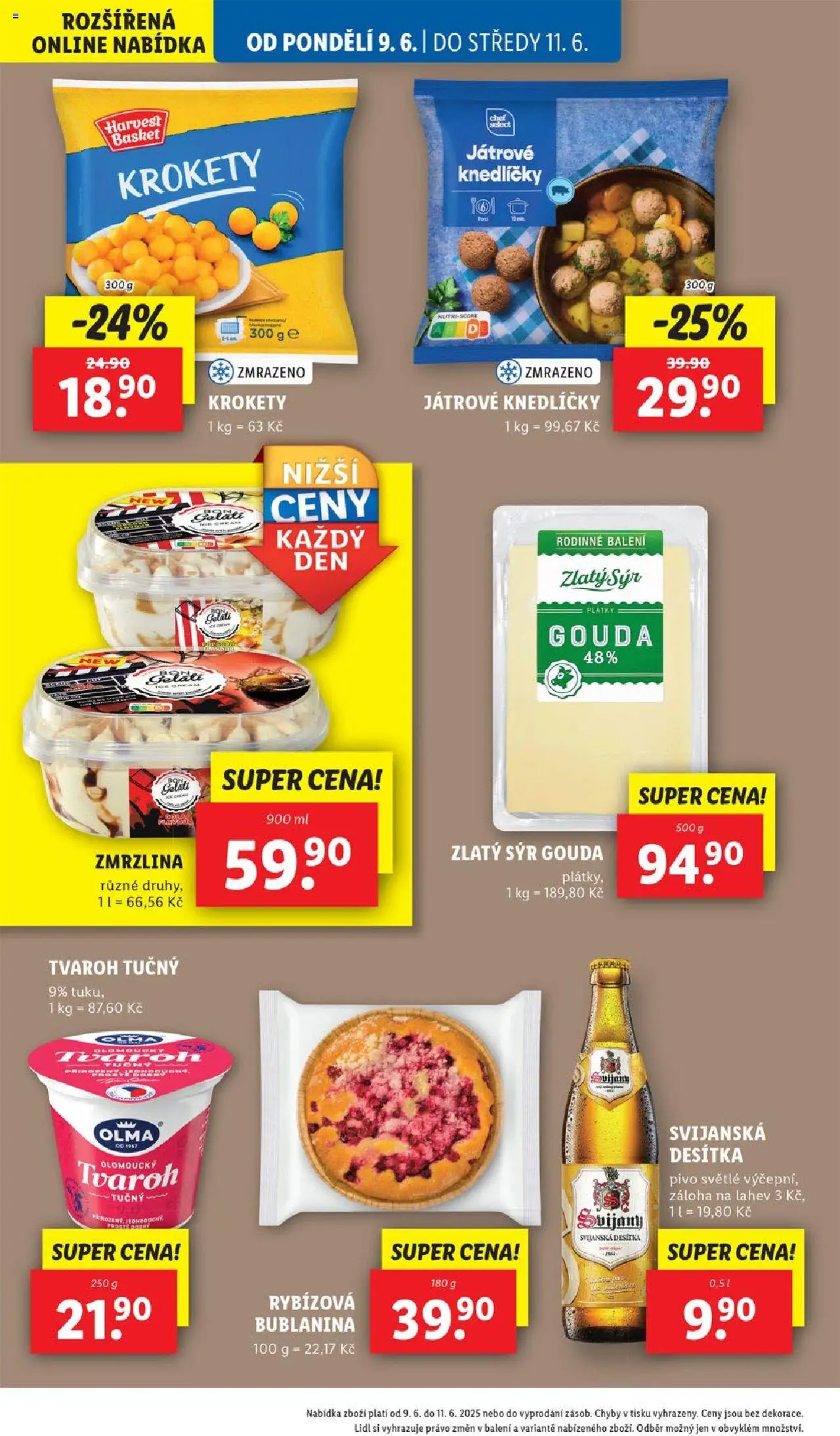 Lidl leták od 09.06.2025 | Strana: 24 | Produkty: Sýr, Pivo, Bon Gelati, Svijany