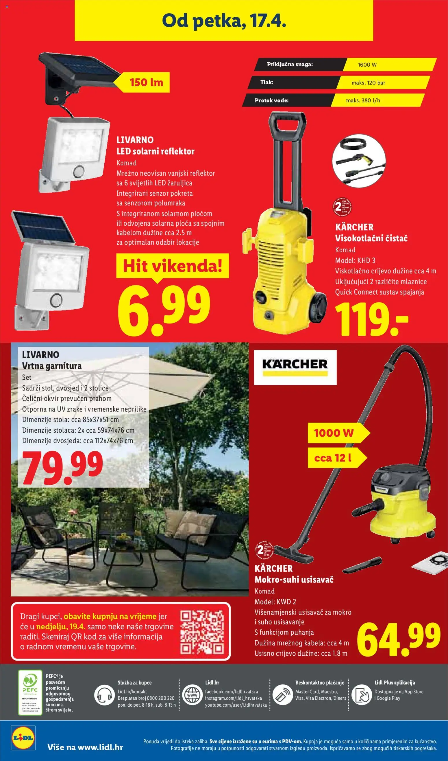 Lidl katalog | vrijedi od 13.04.2026 | Stranica: 74 | Proizvodi: Usisavač, Vrtna garnitura, Kärcher, Visokotlačni čistač
