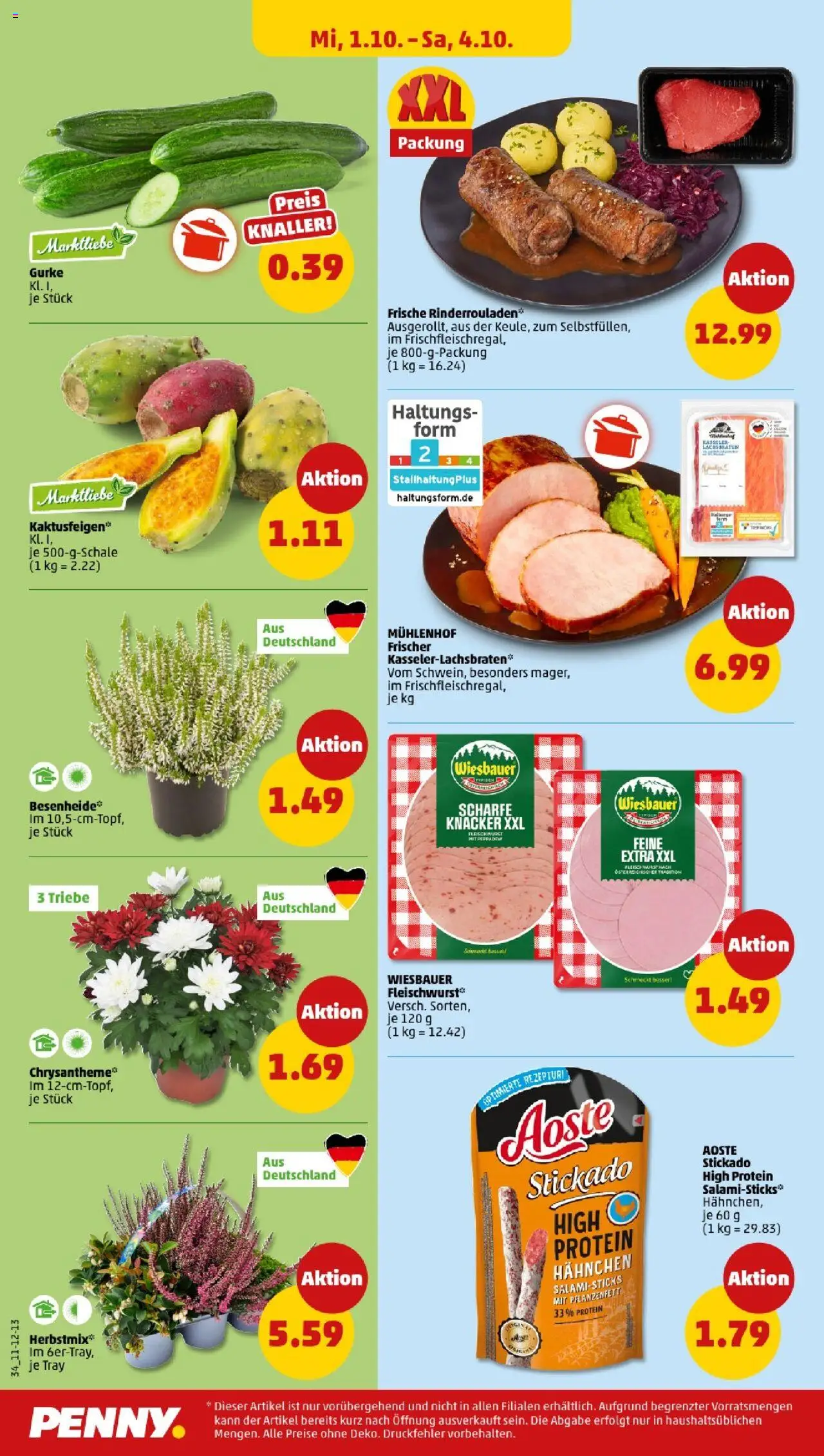 Penny - Sachsen-Anhalt – gültig ab 29.09.2025 | Seite: 36 | Produkte: Rinderrouladen, Hahnchen