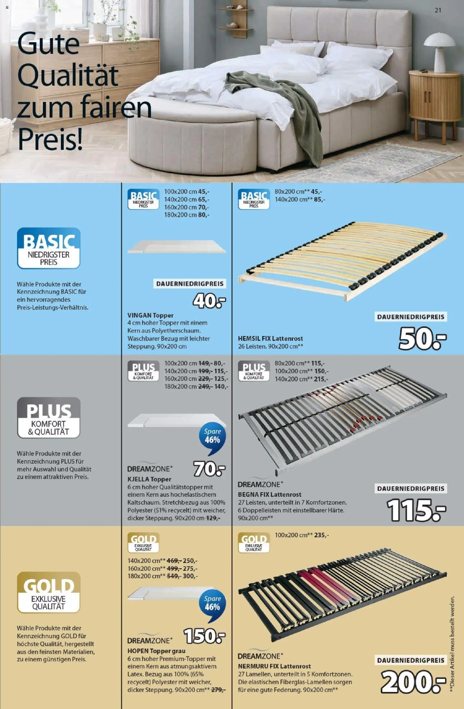Prospekt JYSK  – gültig ab 15.02.2026 | Seite: 21 | Produkte: Lattenrost, Topper