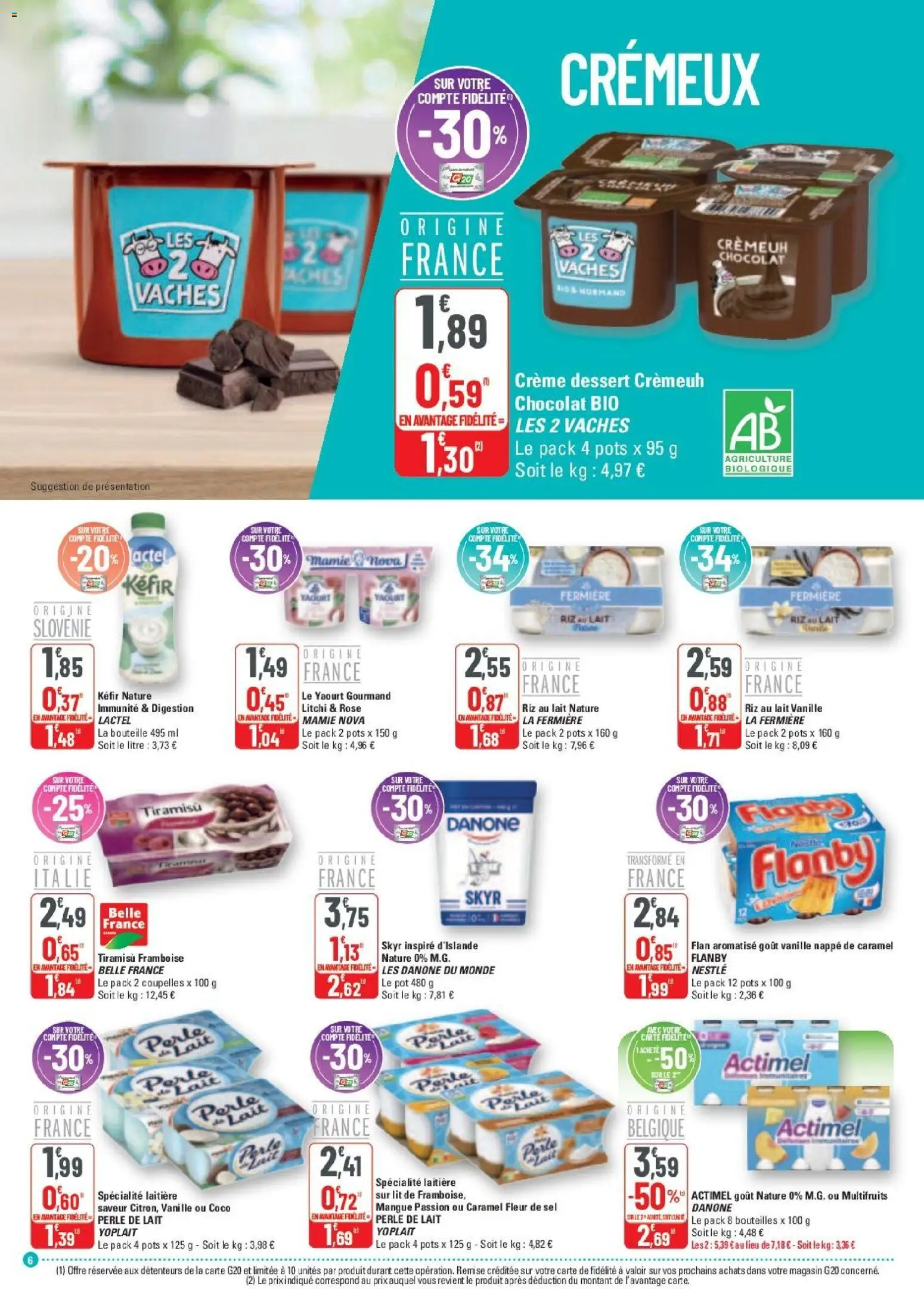 {H1} | Page: 6 | Produits: Sel, Nappe, Lait, Skyr