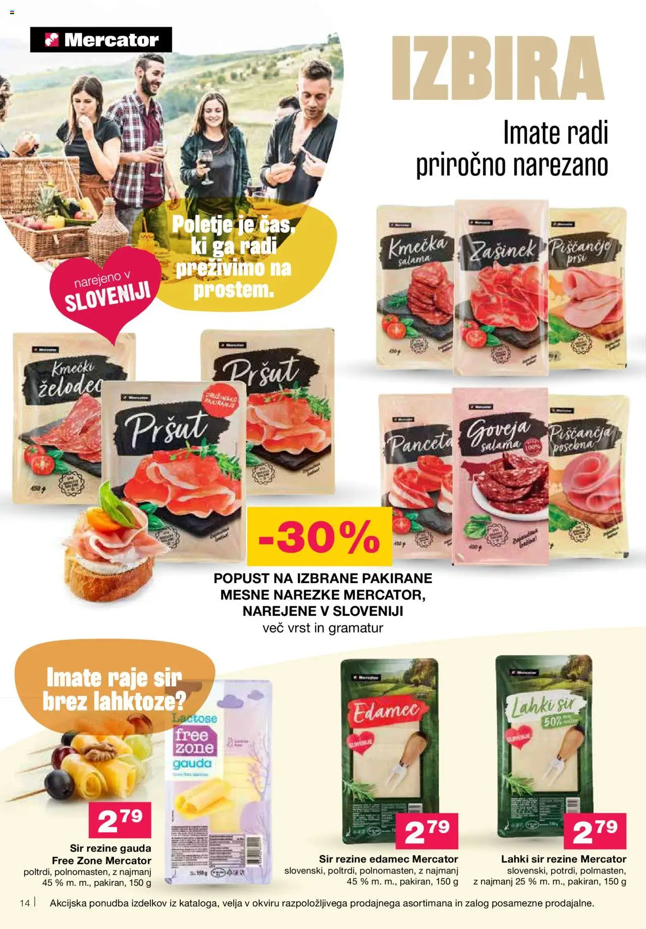 Mercator katalog │ velja od 12.06.2025 | Stran: 14 | Izdelki: Pršut, Edamec, Gauda, Sir
