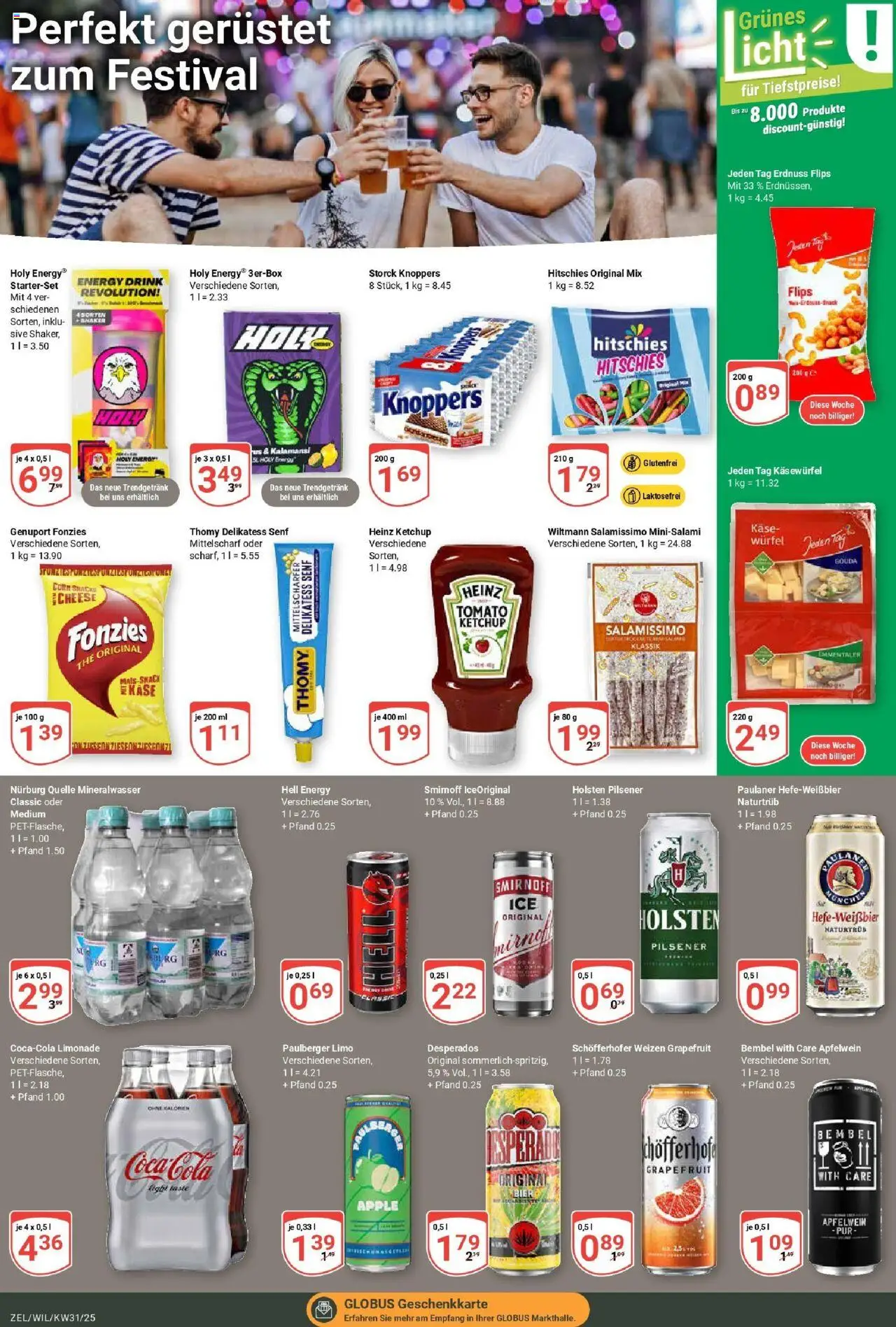 Globus prospekt Zell/mosel	 - gültig ab dem 28.07.2025 | Seite: 22 | Produkte: Coca cola, Bier, Gouda, Smirnoff