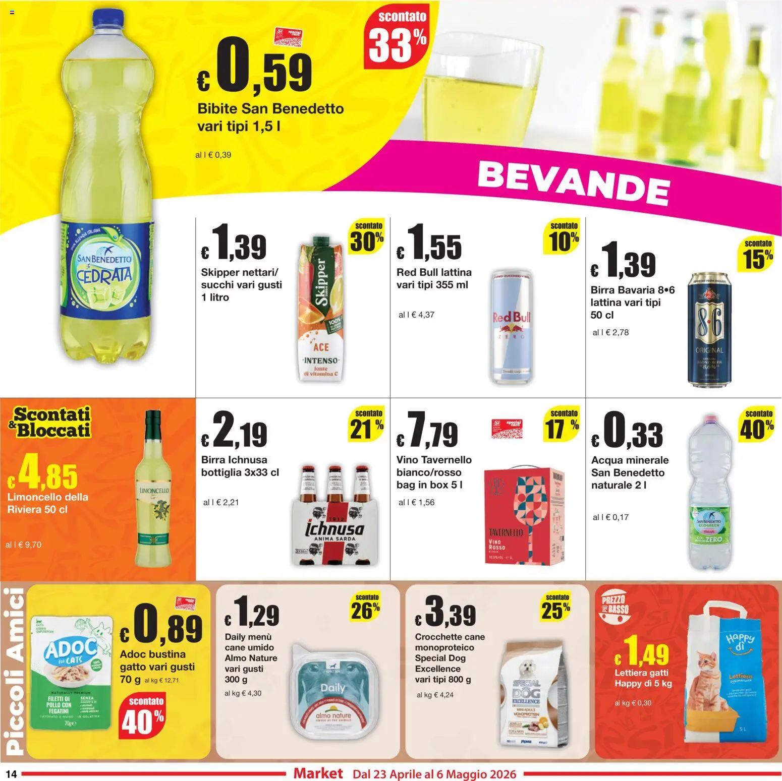 Volantino Sì con Te del 23.04.2026 | Pagina: 14 | Prodotti: Birra, Pollo, Crocchette cane, Bottiglia