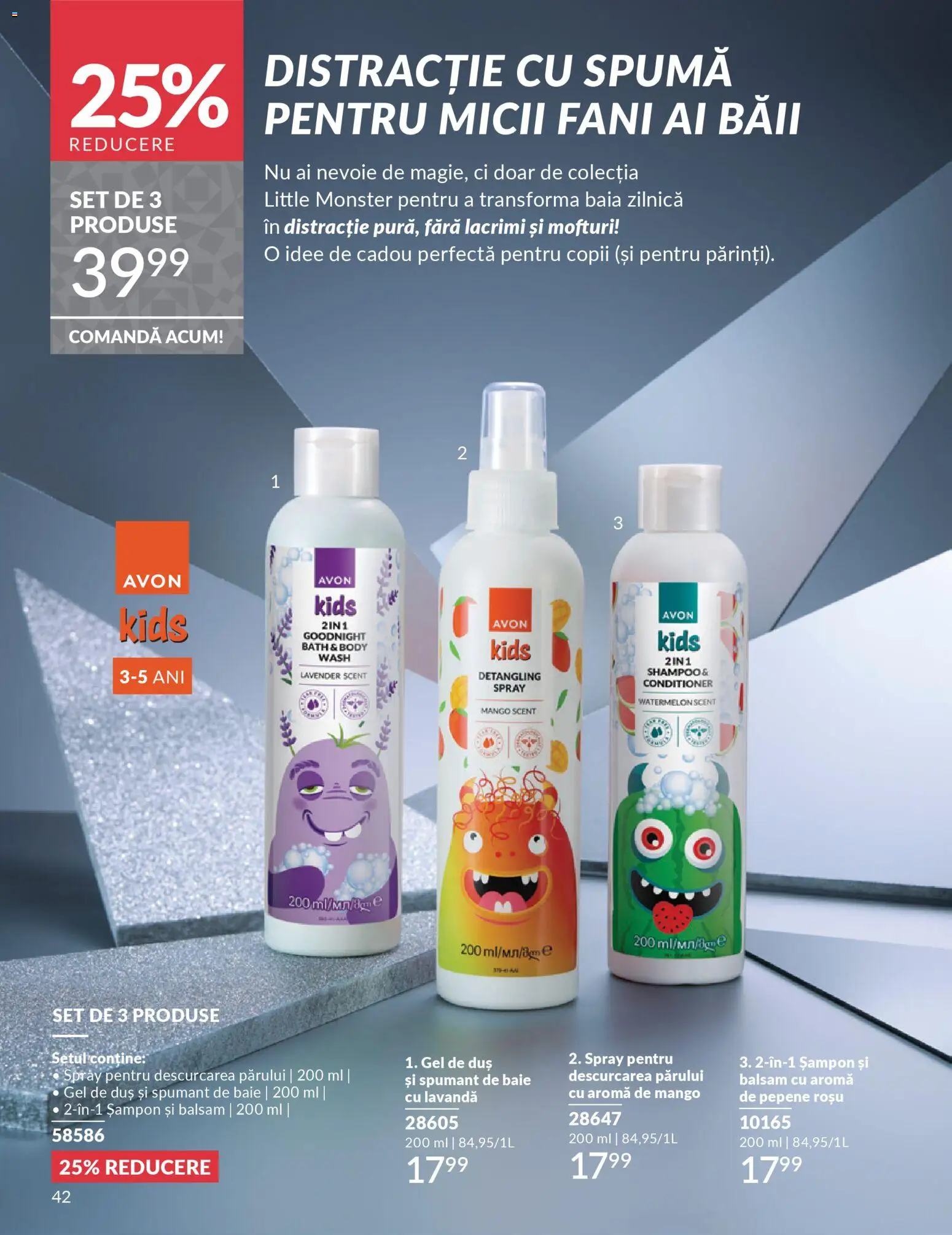 Noul catalog Avon – valabil de la 01.12.2025 | Pagină: 44 | Produse: Body, Șampon, Gel de duș, Spumant de baie