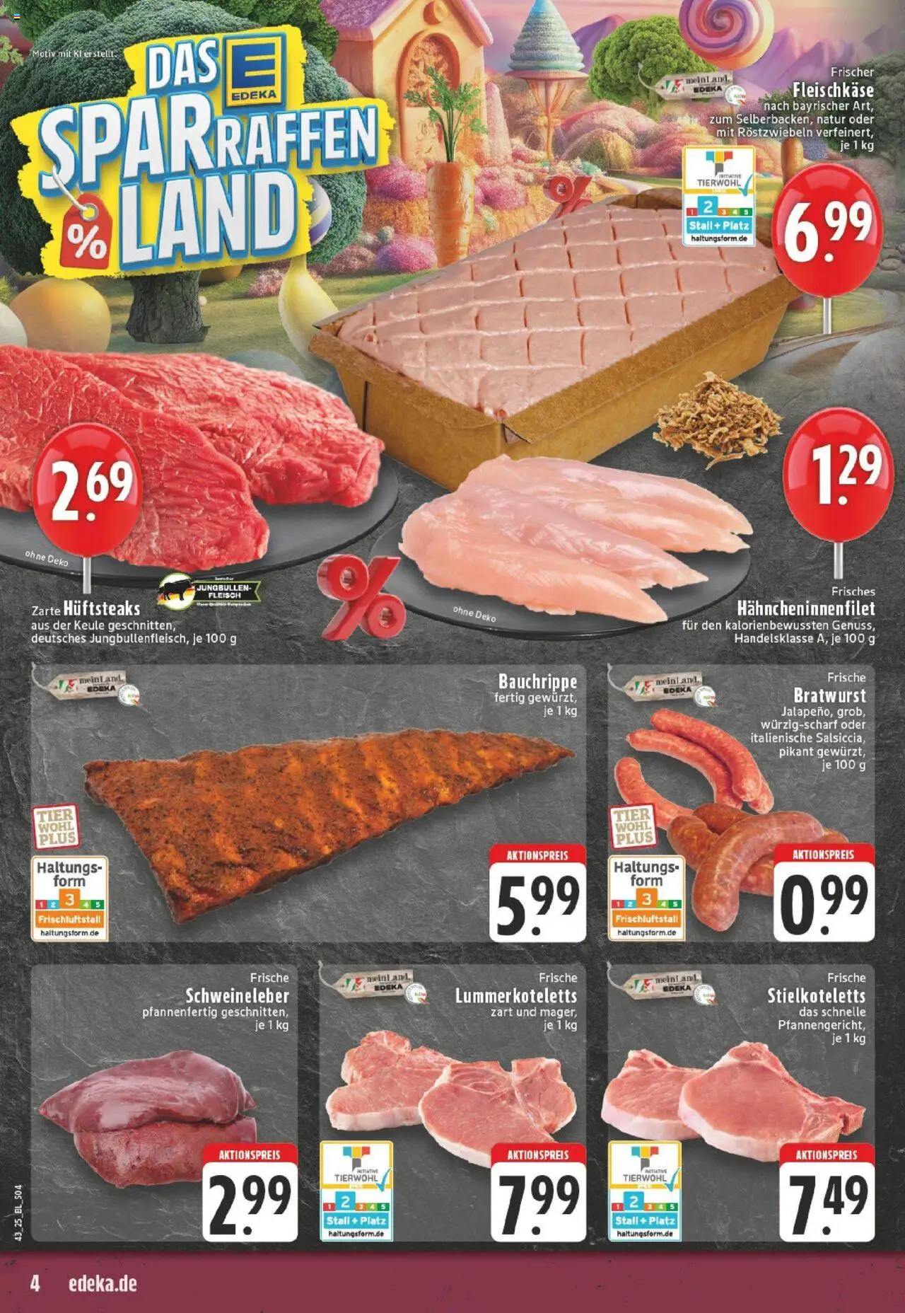 Edeka prospekt Lindlar	 – gültig ab 19.10.2025 | Seite: 4 | Produkte: Bratwurst, Steak, Fleisch