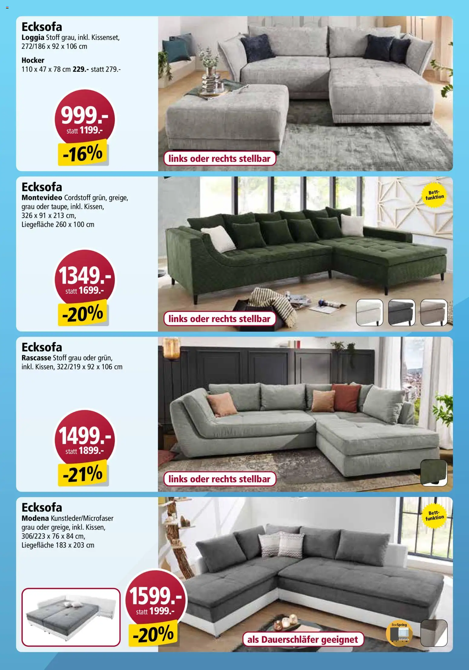 Otto's Aktionen Online – gültig ab 22.11.2025 | Seite: 26 | Produkte: Hocker, Bett, Ecksofa