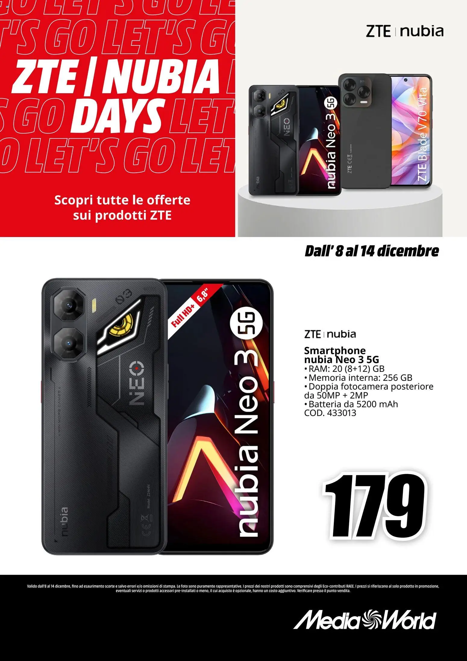 Volantino Media World del 08.12.2025 | Pagina: 5 | Prodotti: Smartphone, Fotocamera, Batteria