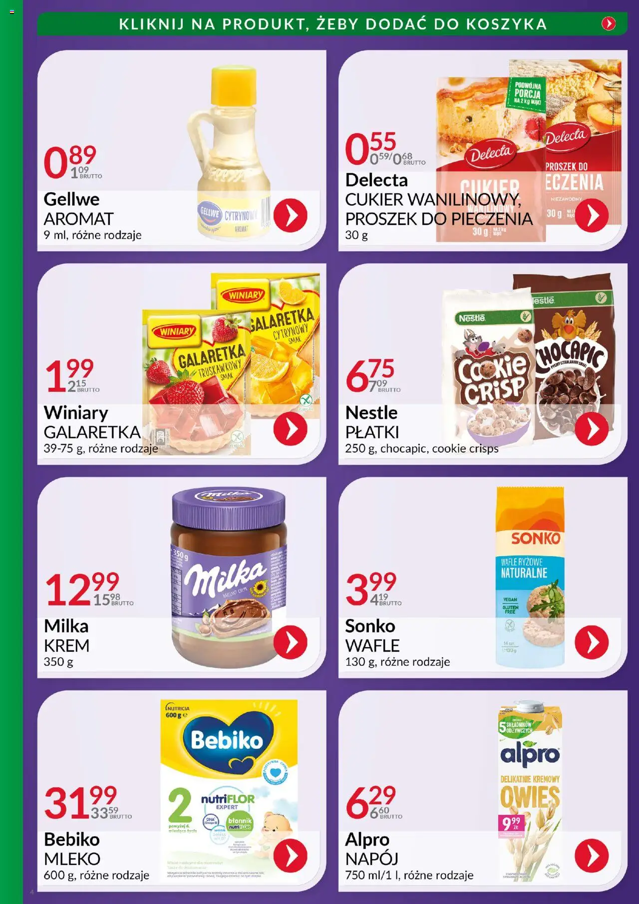 Eurocash Gazetka - Ofensywa Cenowa Spożywcza od 19.10.2025 | Strona: 4 | Produkty: Wafle, Alpro, Wafle ryżowe, Milka