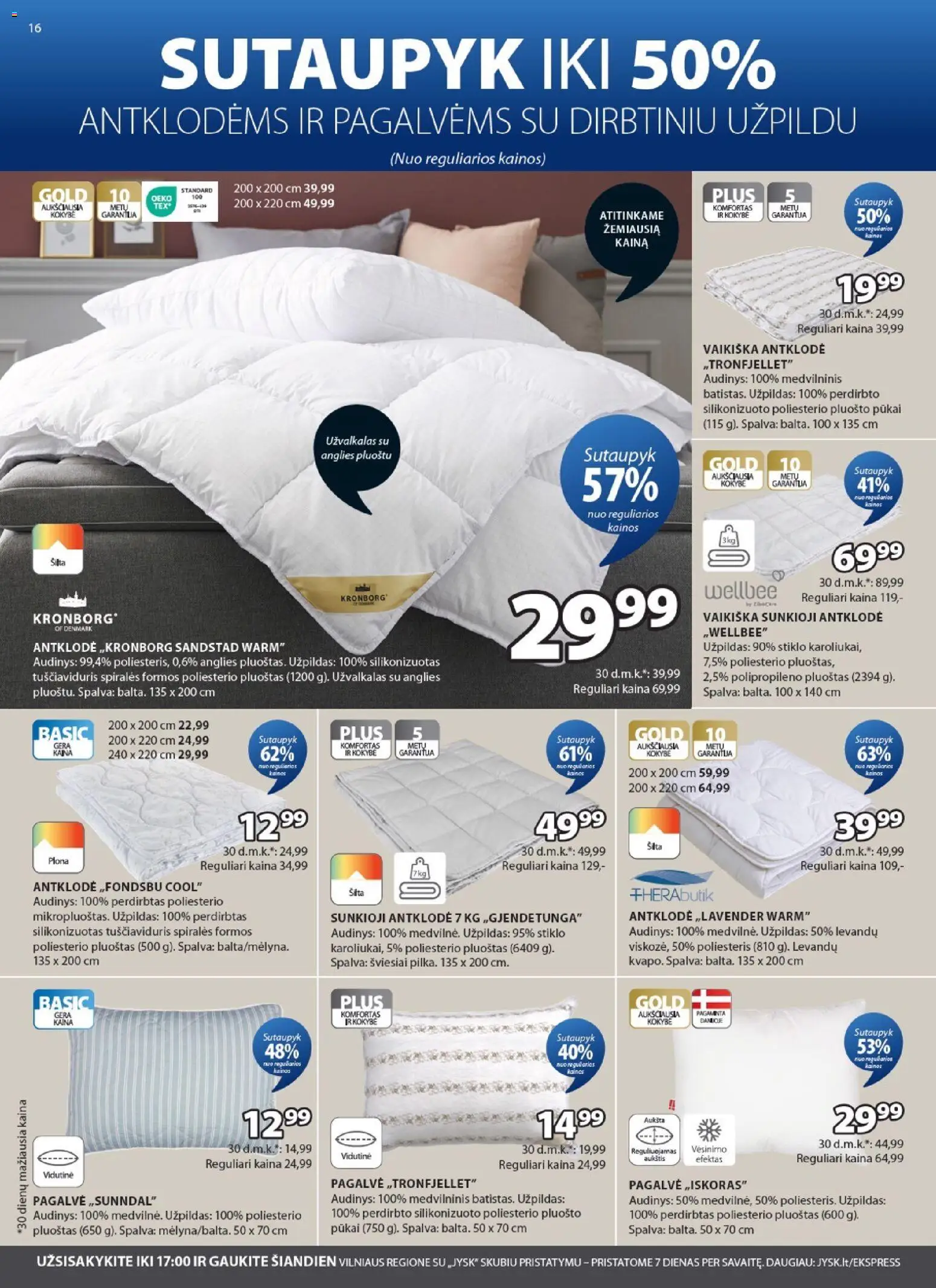 JYSK akcijos nuo 28.04.2026 | Puslapis: 16 | Prekių: Pagalvė, Antklodė, Užvalkalas