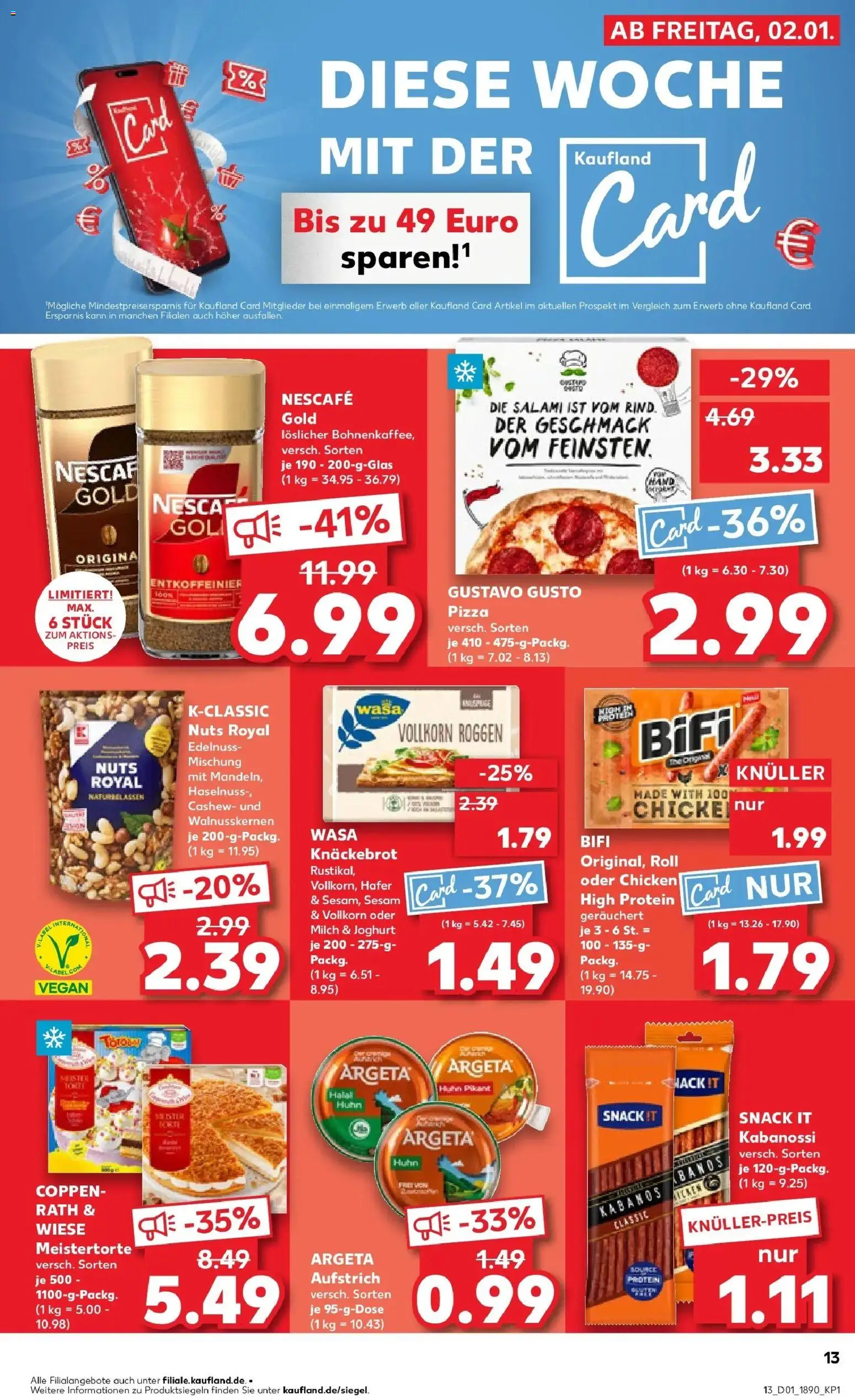 Kaufland prospekt Schmelz	 – gültig ab 05.01.2026 | Seite: 13 | Produkte: Gustavo gusto, Joghurt, Bifi, Wasa knackebrot