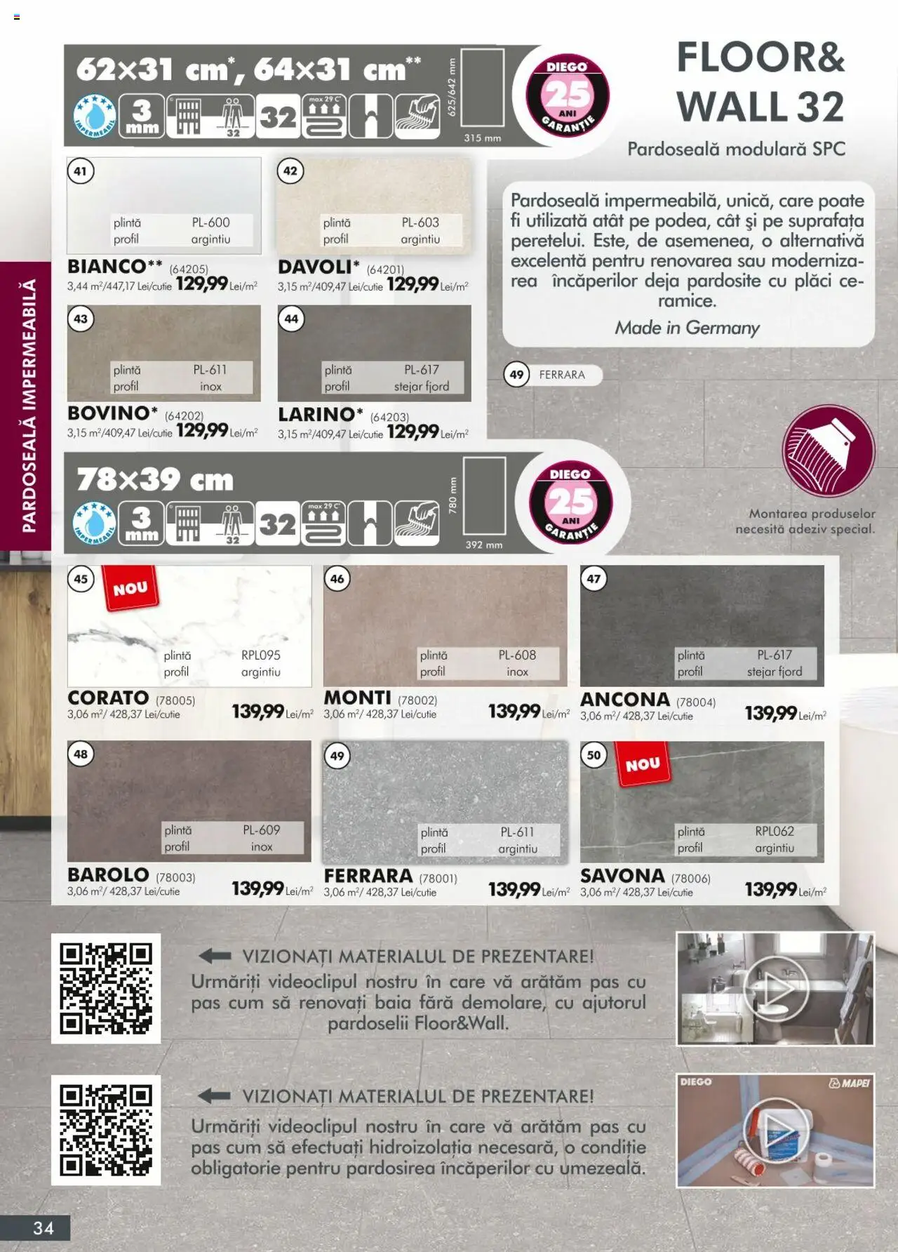 Noul catalog Diego – valabil de la 01.04.2024 | Pagină: 34 | Produse: Pardoseală, Adeziv