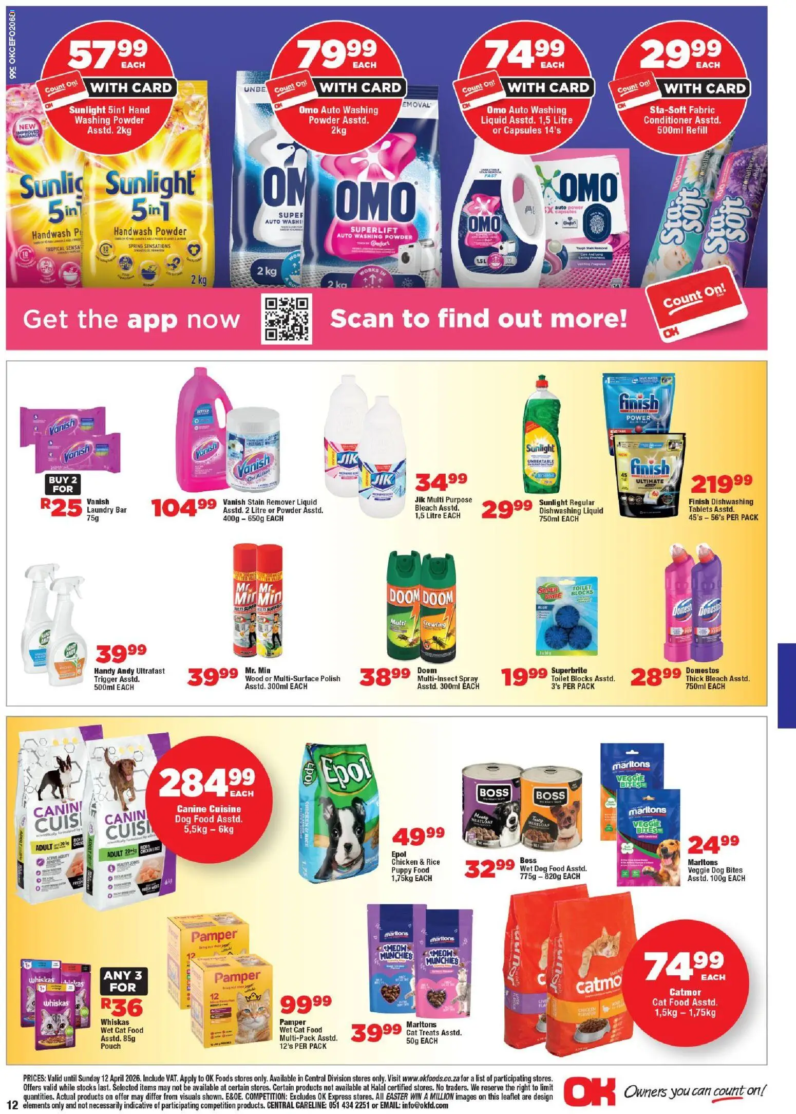 New OK Foods catalogue – valid from 25.03.2026 | Page: 12 | Products: Toilet, Chicken, Stain remover, Cat food
