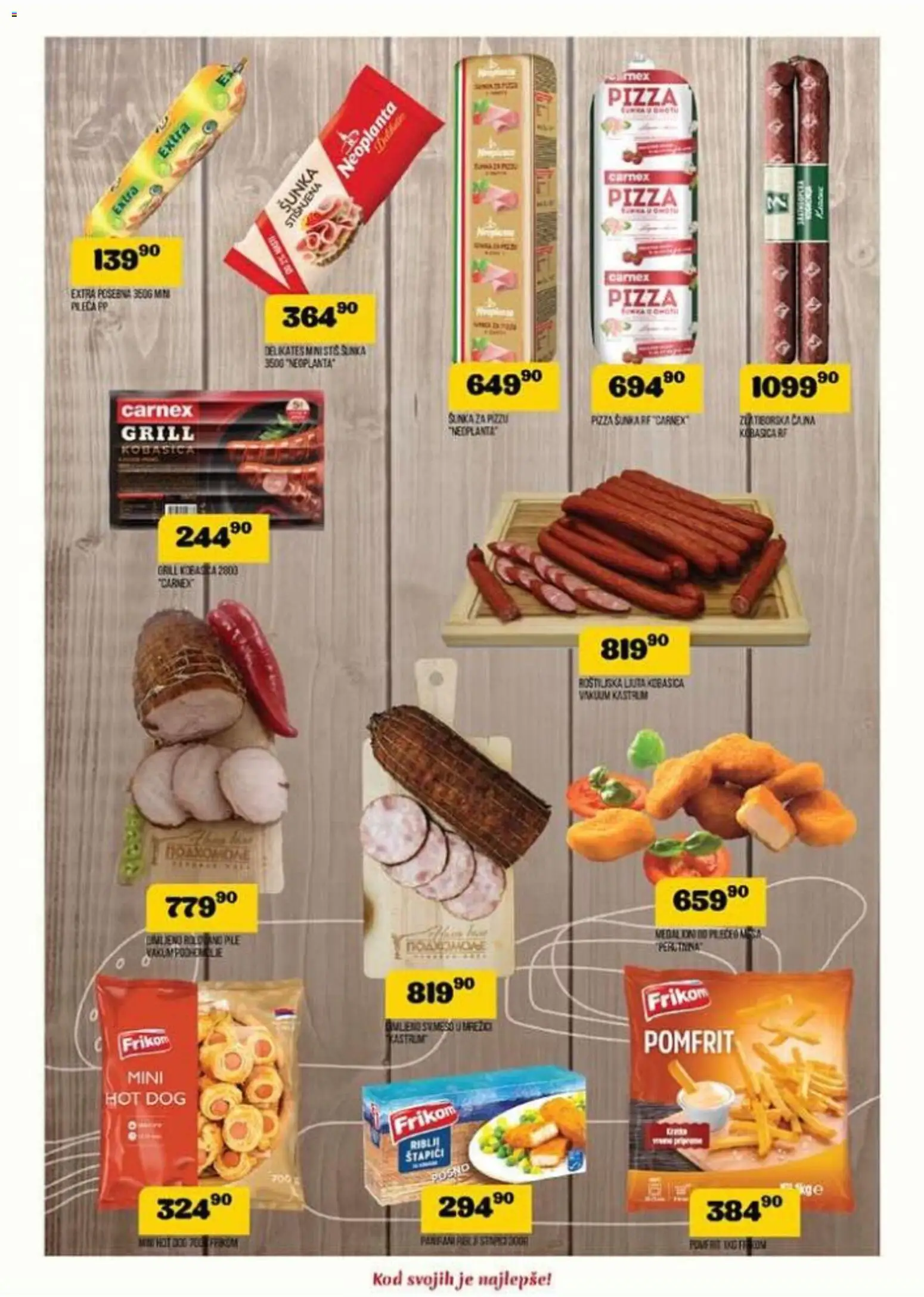 VP Dima katalog - važi od 23.10.2025 | Strana: 5 | Proizvode: Pomfrit, Hot dog, Šunka, Kobasica