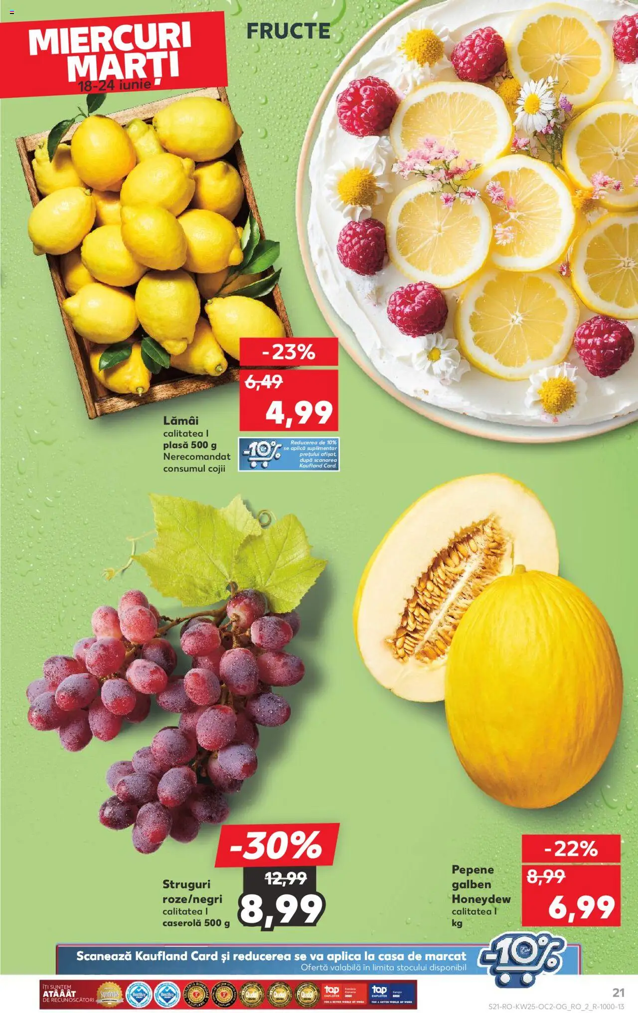 Kaufland RO akciós ujság - amely érvényes a következő dátumtól: 18.06.2025 | Oldal: 21