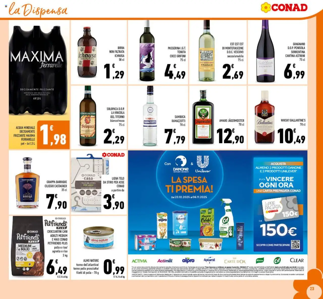 Volantino Conad del 22.10.2025 | Pagina: 23 | Prodotti: Whisky, Acqua, Latte, Agnello