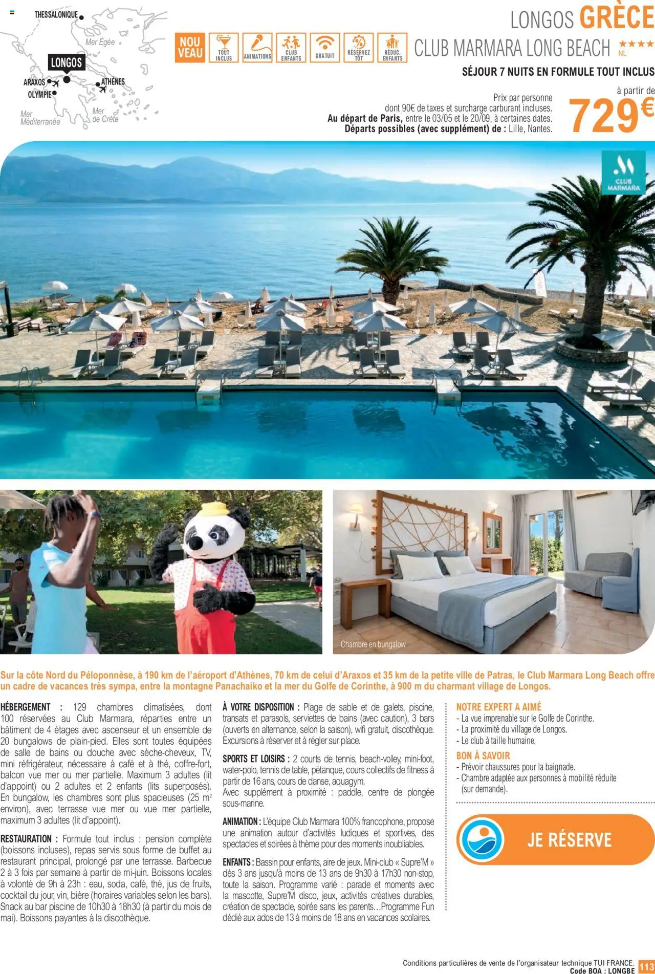  | Page: 113 | Produits: Lit, Buffet, Café, Jus