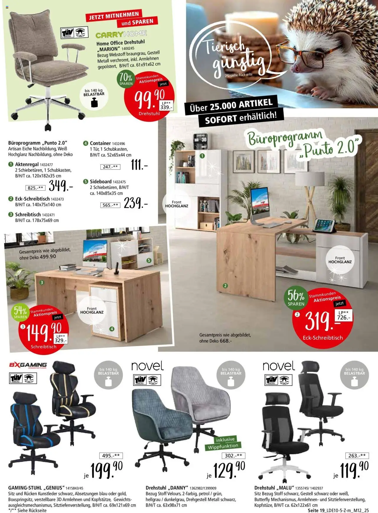 Zurbrüggen - Zurbrüggen: Tierisch günstig – gültig ab 10.10.2025 | Seite: 41 | Produkte: Sideboard, Gamingstuhl, Aktenregal