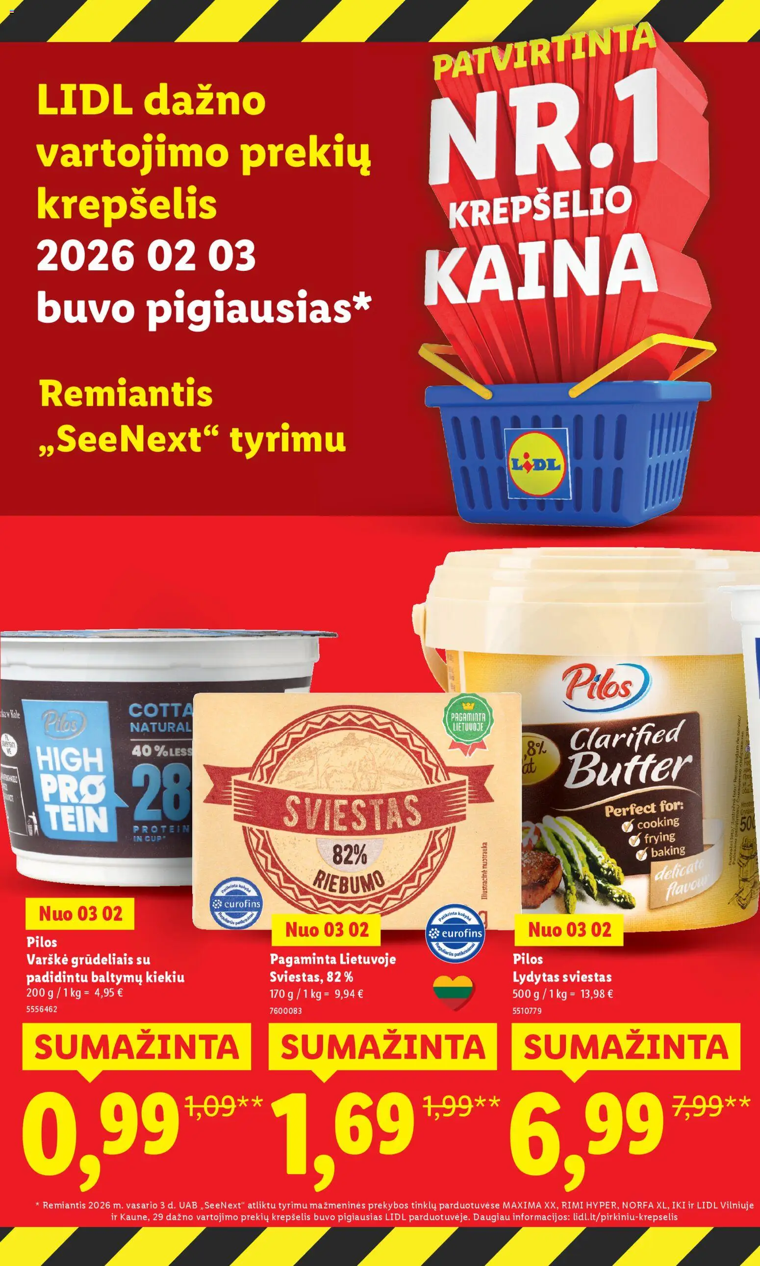LIDL akcijos nuo 02.03.2026 | Puslapis: 2 | Prekių: Sviestas, Varškė, Krepšelis