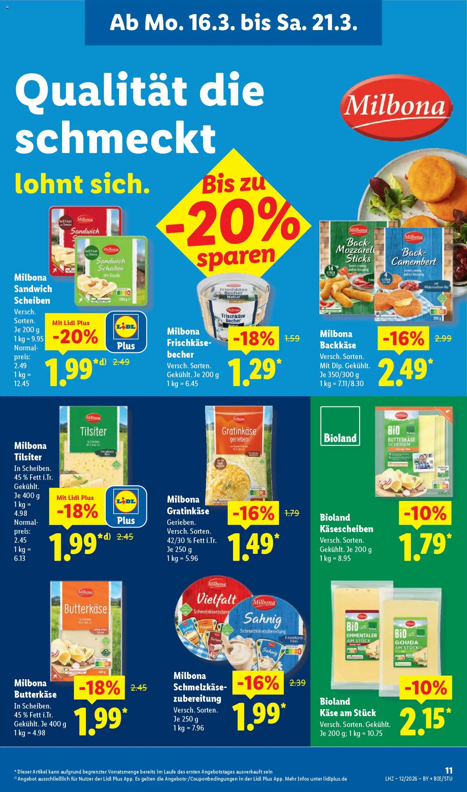 Lidl Prospekt Stuttgart-Mitte – gültig ab 16.03.2026 | Seite: 23 | Produkte: Käse, Gouda, Salami, Frischkase