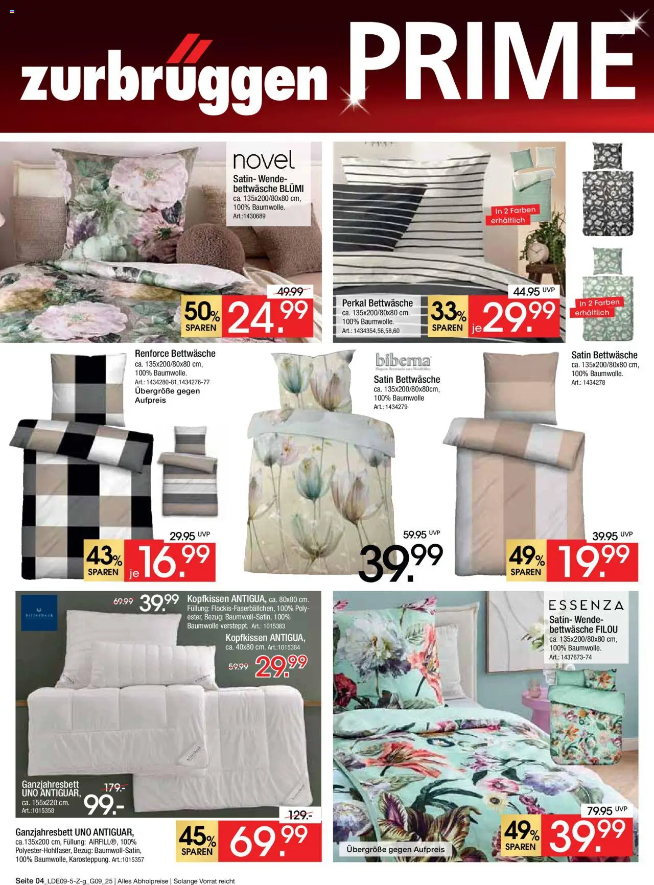 Zurbrüggen - Prime Shopping Week – gültig ab 14.09.2025 | Seite: 4 | Produkte: Bettwäsche, Kopfkissen