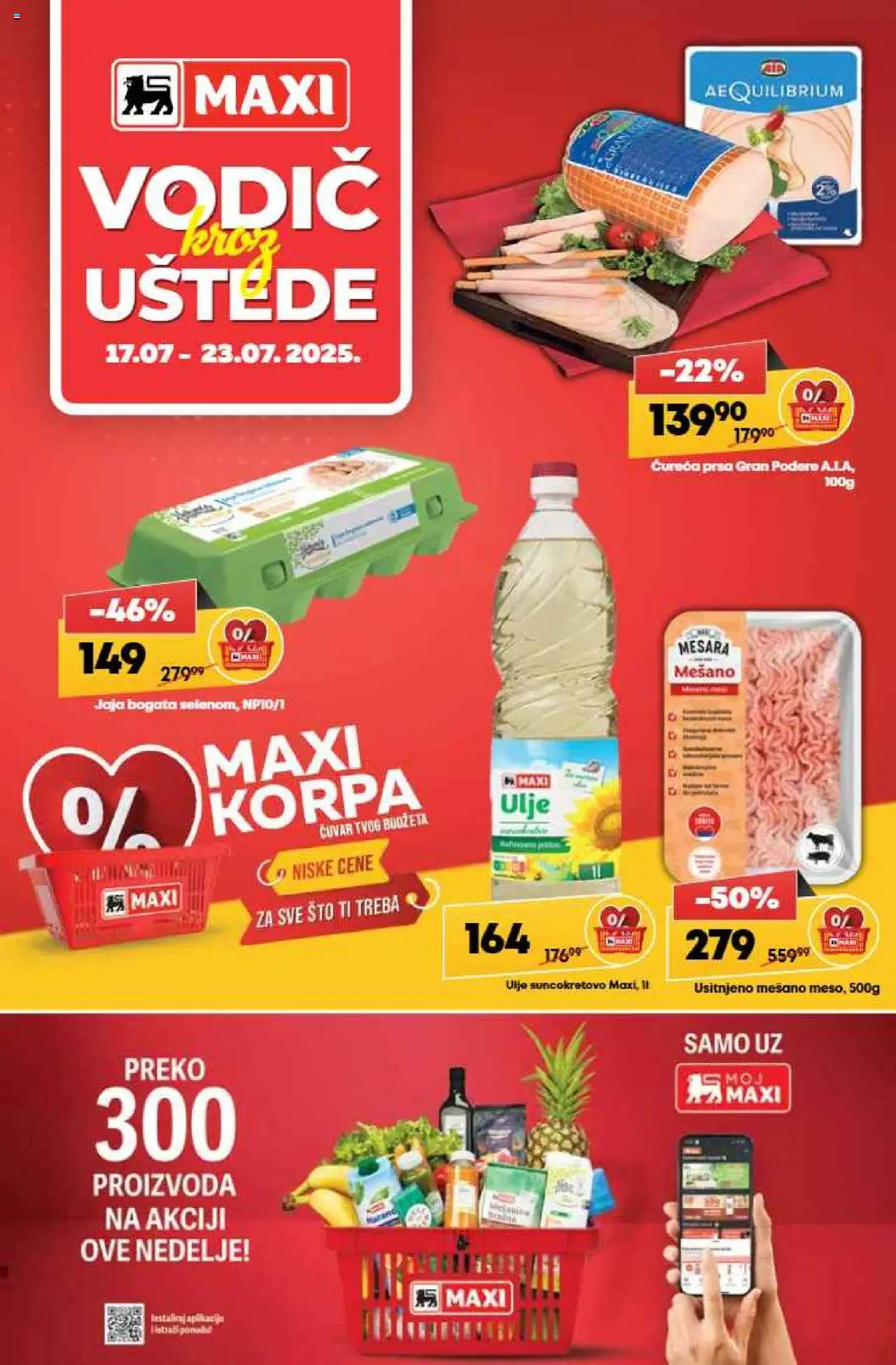 Maxi katalog - važi od 17.07.2025 | Strana: 1 | Proizvode: Sto, Korpa, Jaja, Ulje