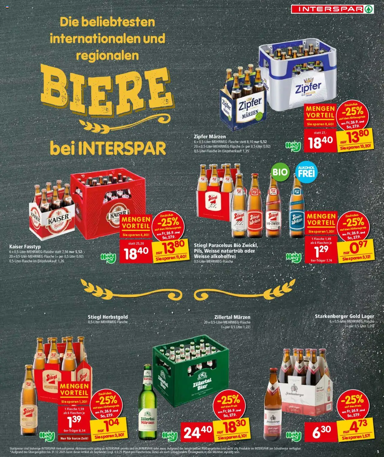Interspar Flugblatt - Tirol gültig ab 25.09.2025 | Seite: 7 | Produkte: Bier