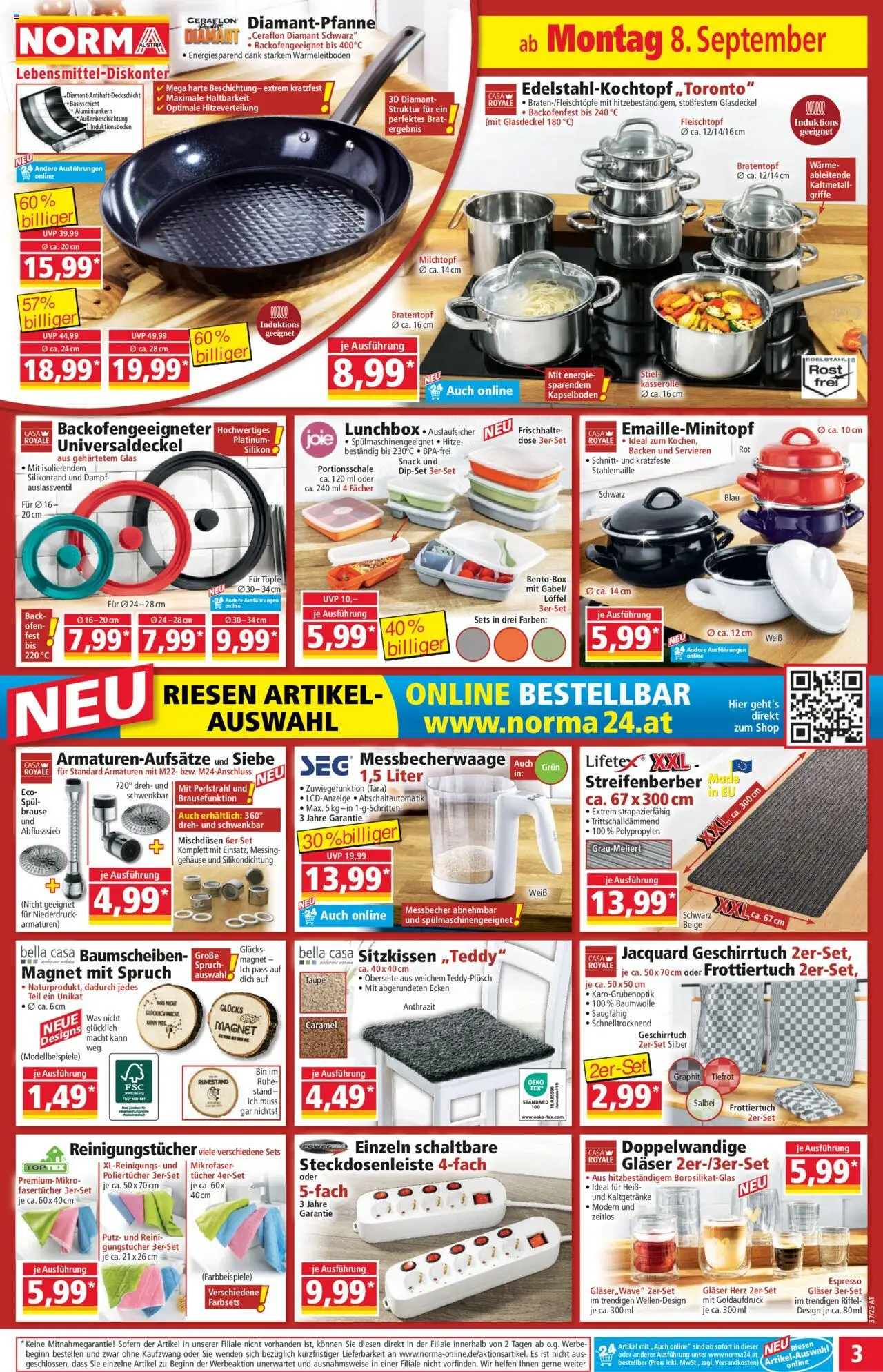 Norma Flugblatt gültig ab 08.09.2025 | Seite: 3 | Produkte: Ofen, Reinigungstücher