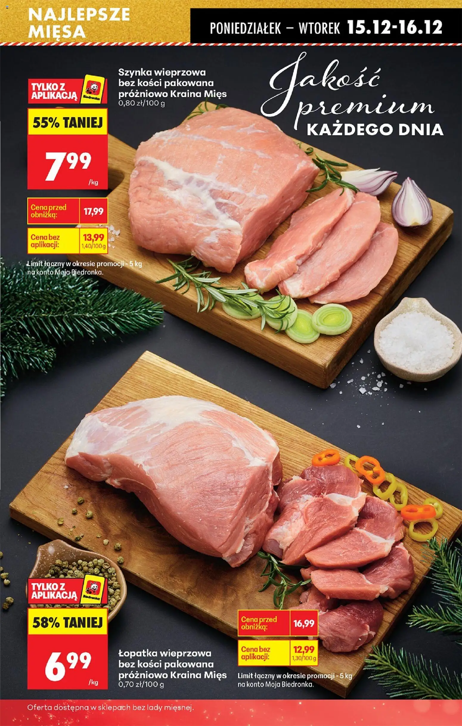 Biedronka gazetka od 15.12.2025 | Strona: 33 | Produkty: Kraina mięs, Szynka wieprzowa, Szynka, Łopatka wieprzowa