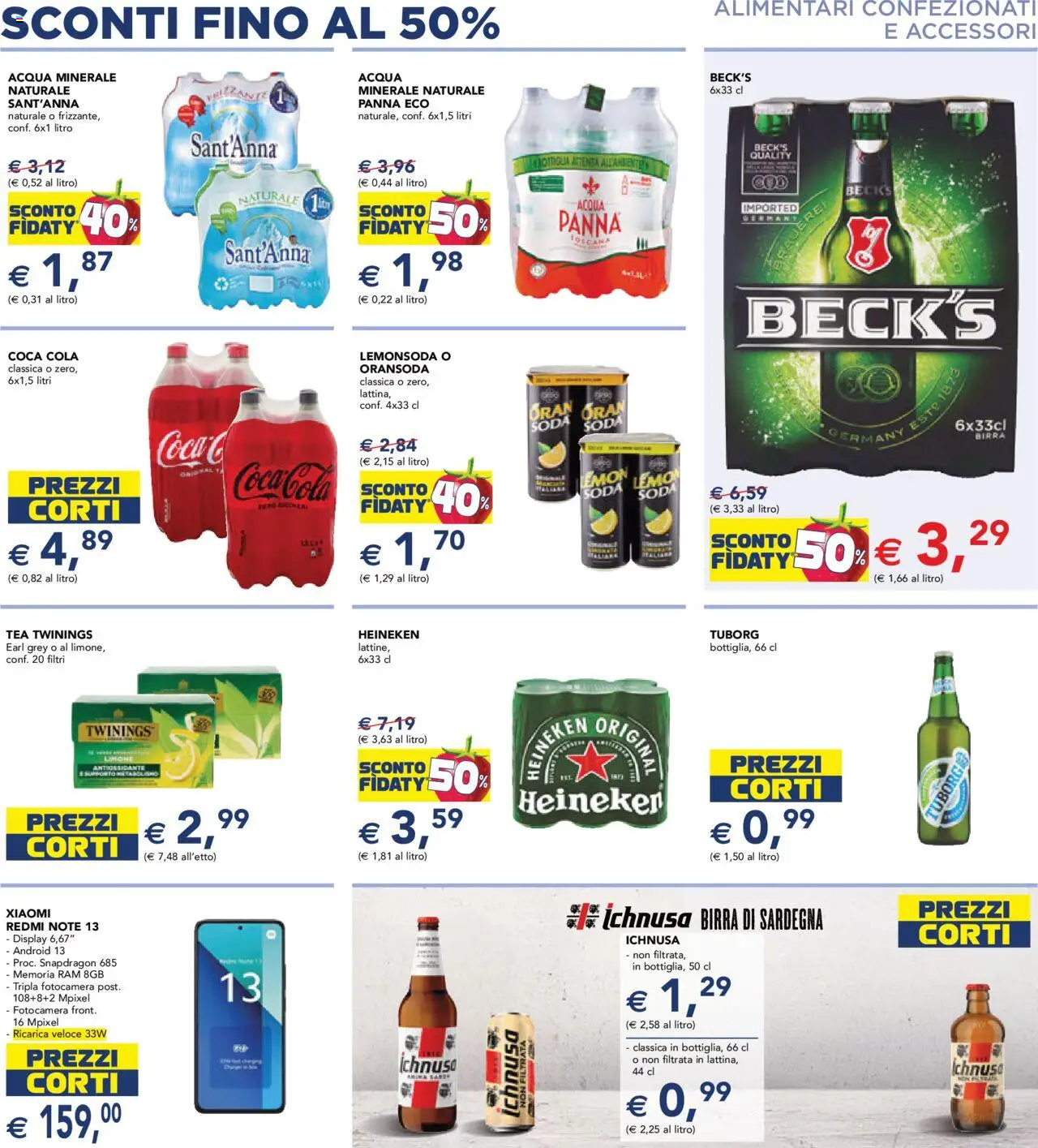Volantino Esselunga S del 11.09.2025 | Pagina: 9 | Prodotti: Xiaomi, Birra, Acqua minerale, Coca Cola