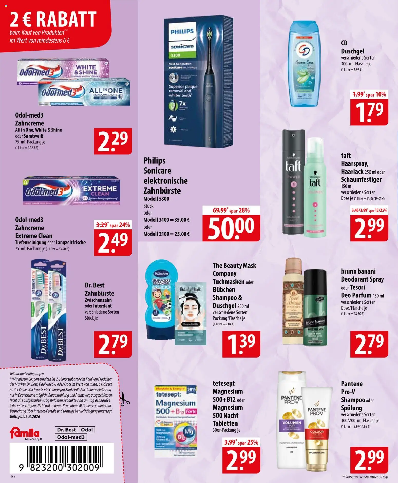 Famila Prospekt 	 – gültig ab 27.04.2026 | Seite: 16 | Produkte: Philips, Spülung, Duschgel, Zahnbürste