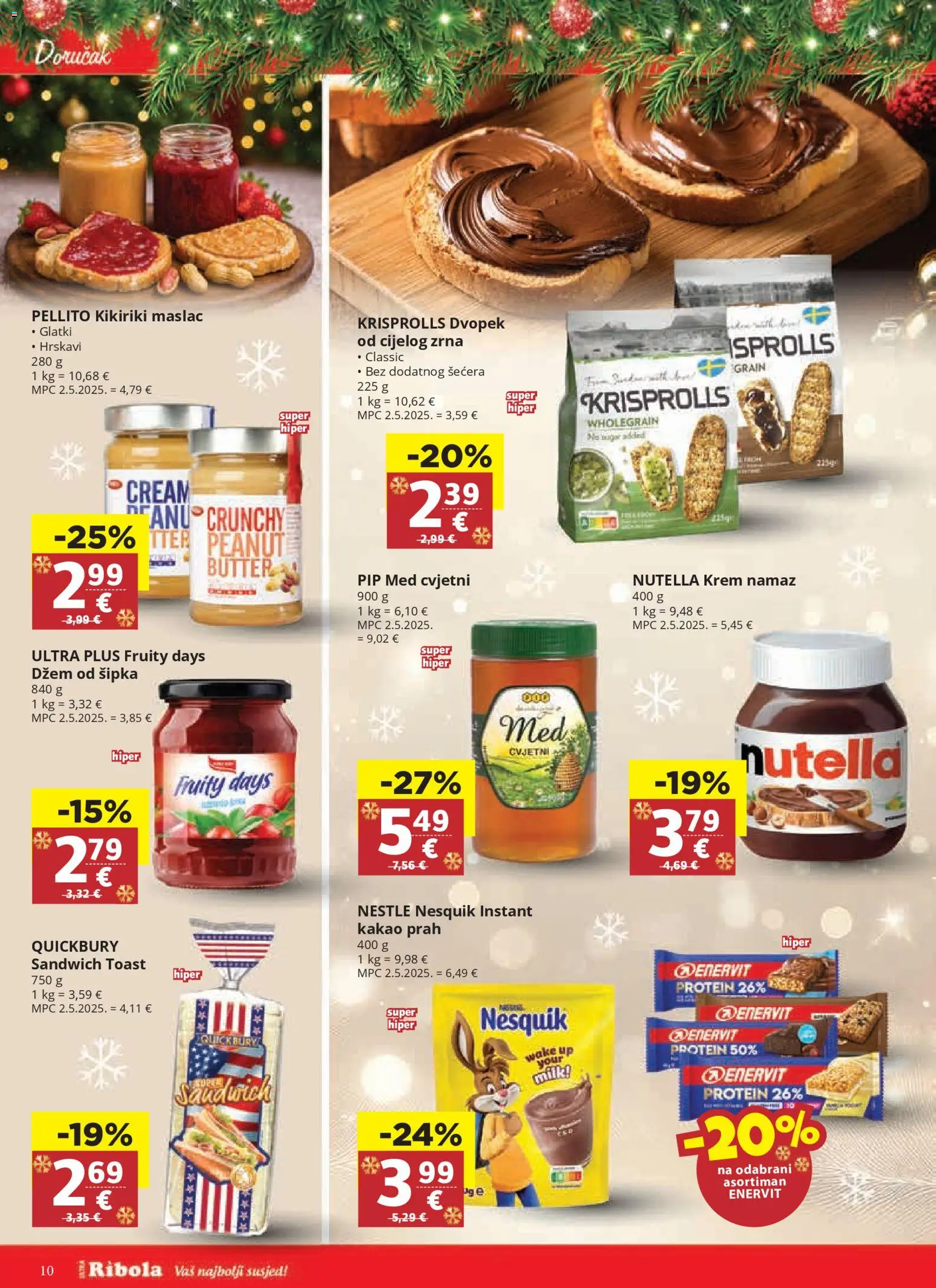 Ribola katalog | vrijedi od 10.12.2025 | Stranica: 10 | Proizvodi: Nutella, Med, Toast, Džem