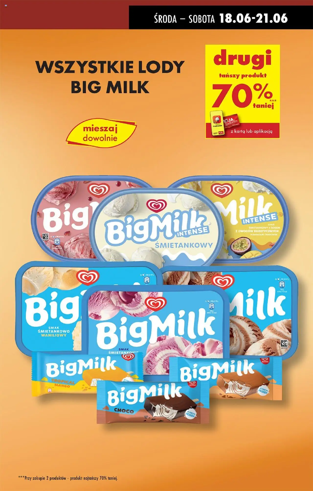 Biedronka gazetka - Oferta W tym tygodniu od 18.06.2025 | Strona: 11 | Produkty: Mango, Karta, Big Milk, Lody