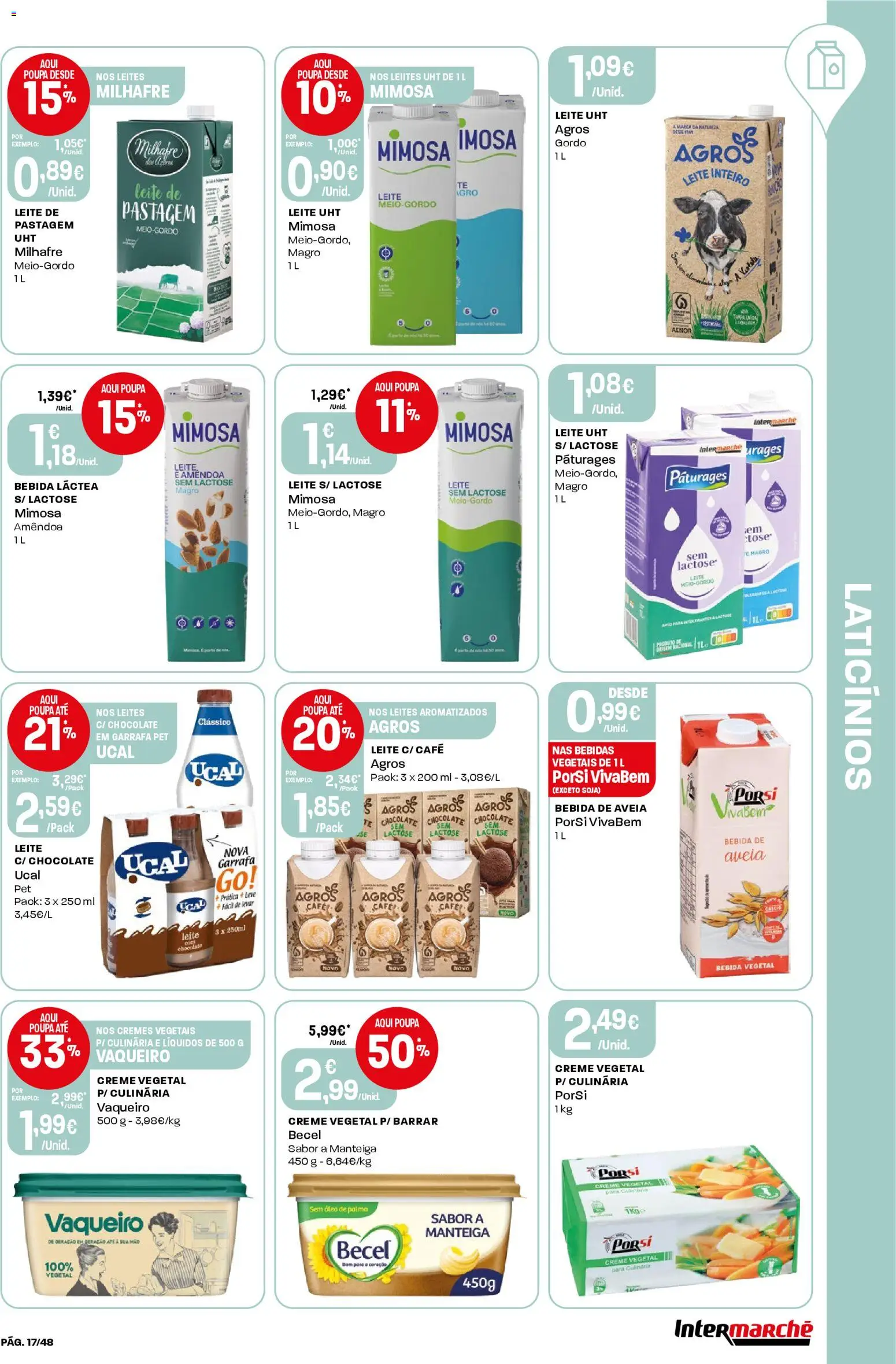 Intermarché folheto │ válido de 05.03.2026 | Página: 17 | Produtos: Leite, Óleo, Chocolate, Bebida