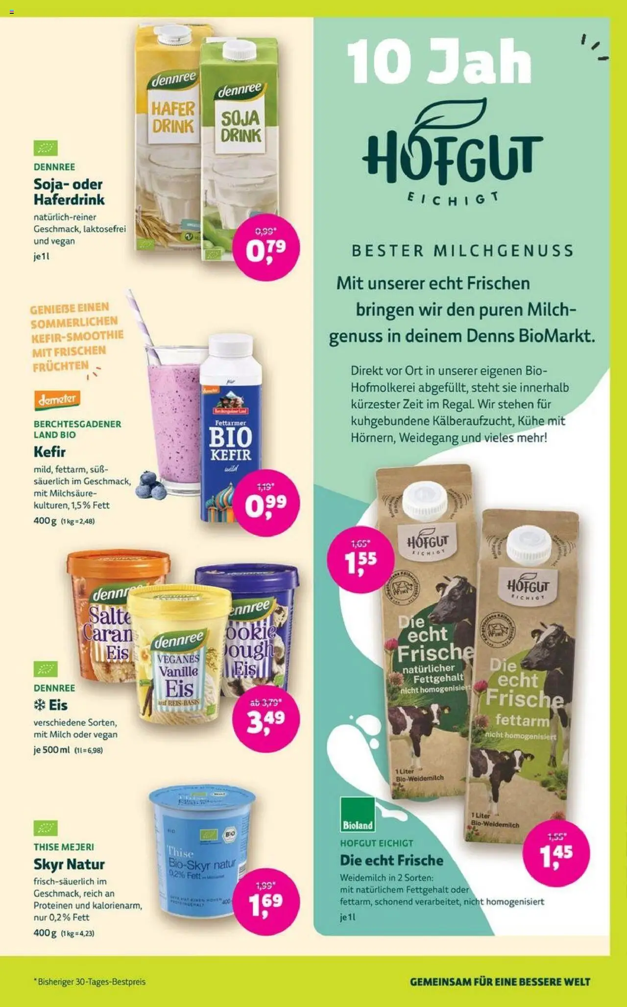 Denns BioMarkt Angebote - gültig ab dem 13.08.2025 | Seite: 3 | Produkte: Milch, Skyr, Haferdrink, Eis