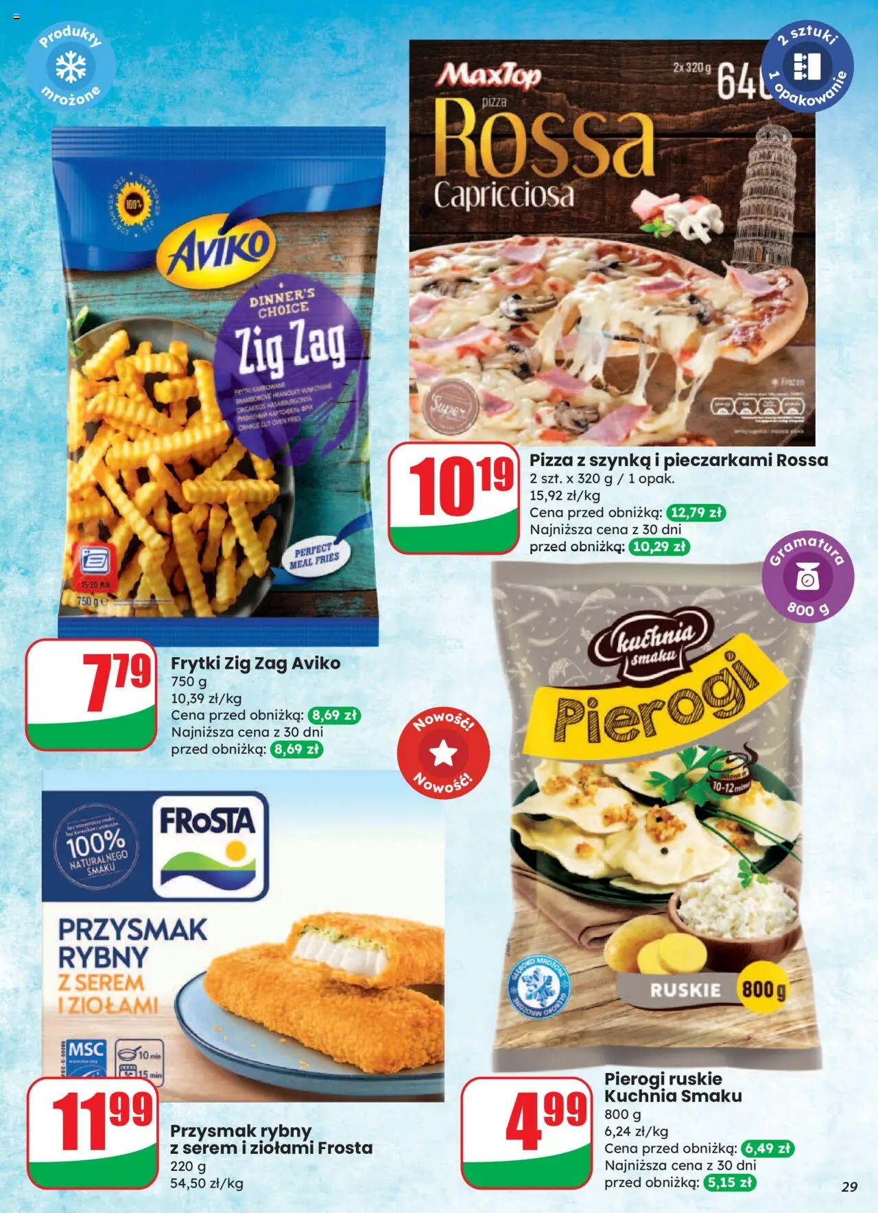 Dino Gazetka od 06.08.2025 | Strona: 29 | Produkty: Pierogi, Szynka, Frytki karbowane, Pizza
