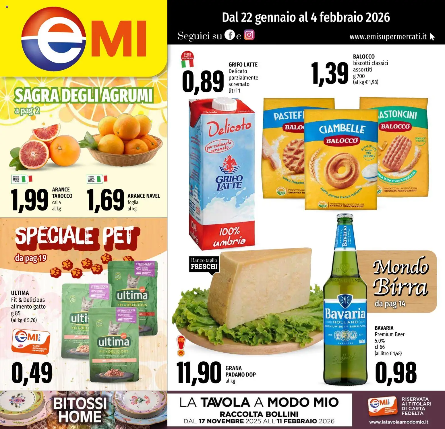 Volantino EMI del 22.01.2026 | Pagina: 1 | Prodotti: Birra, Panna, Biscotti, Agrumi