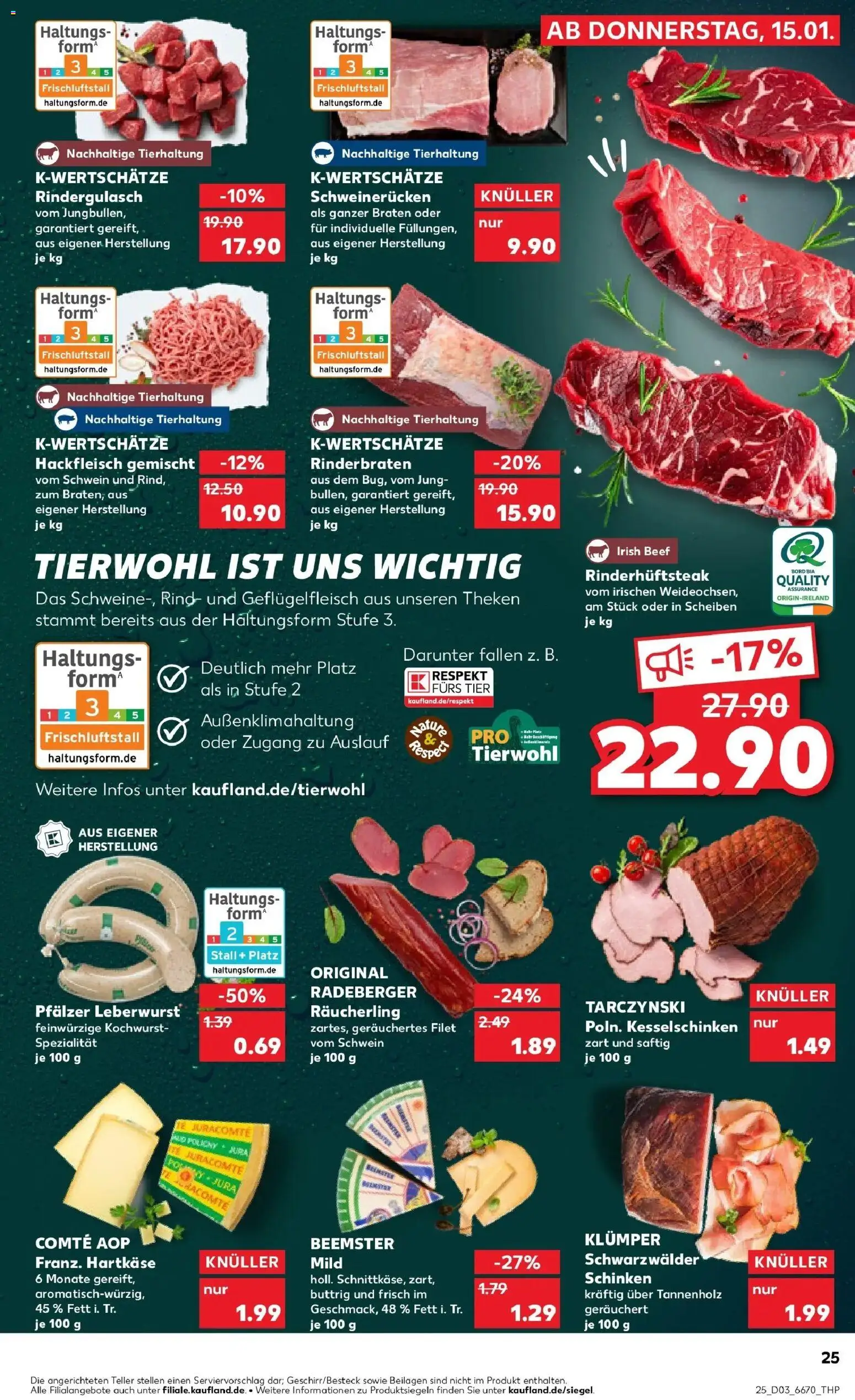 Kaufland prospekt Düsseldorf	 – gültig ab 15.01.2026 | Seite: 25 | Produkte: Rinderbraten, Jura, Schweinerucken, Hackfleisch