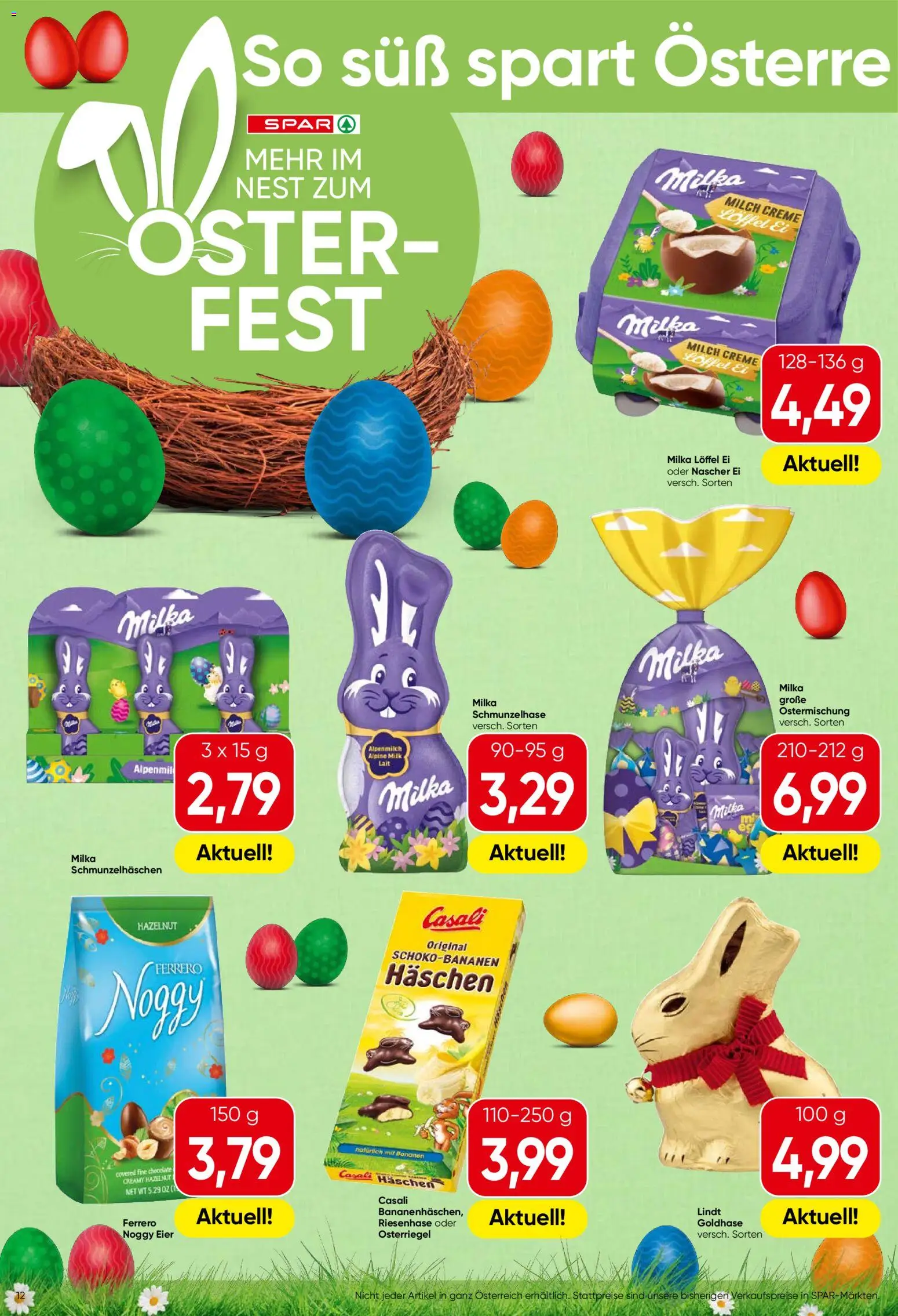 Spar Flugblatt - Oberösterreich gültig ab 26.03.2026 | Seite: 12 | Produkte: Milch, Creme, Eier