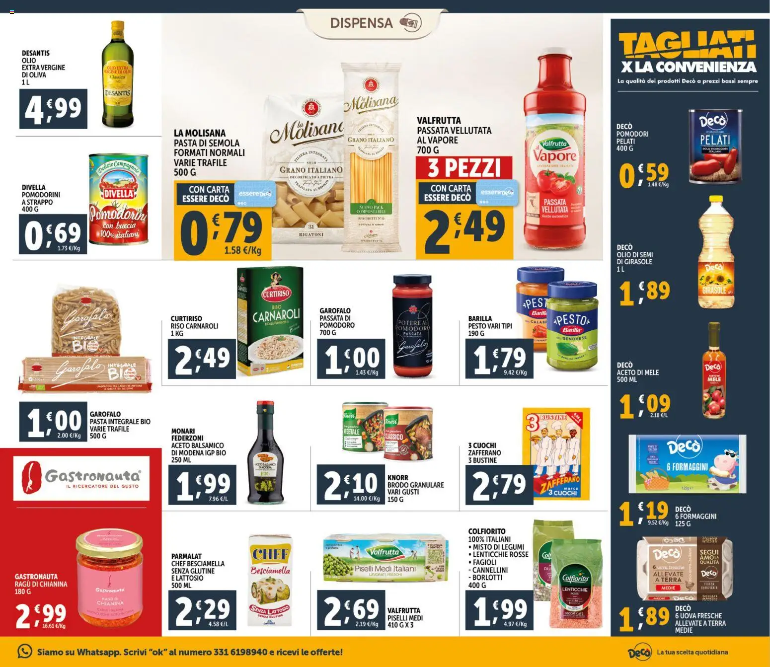 Volantino Decò del 23.02.2026 | Pagina: 13 | Prodotti: Pomodori, Pesto, Besciamella, Olio di semi di girasole
